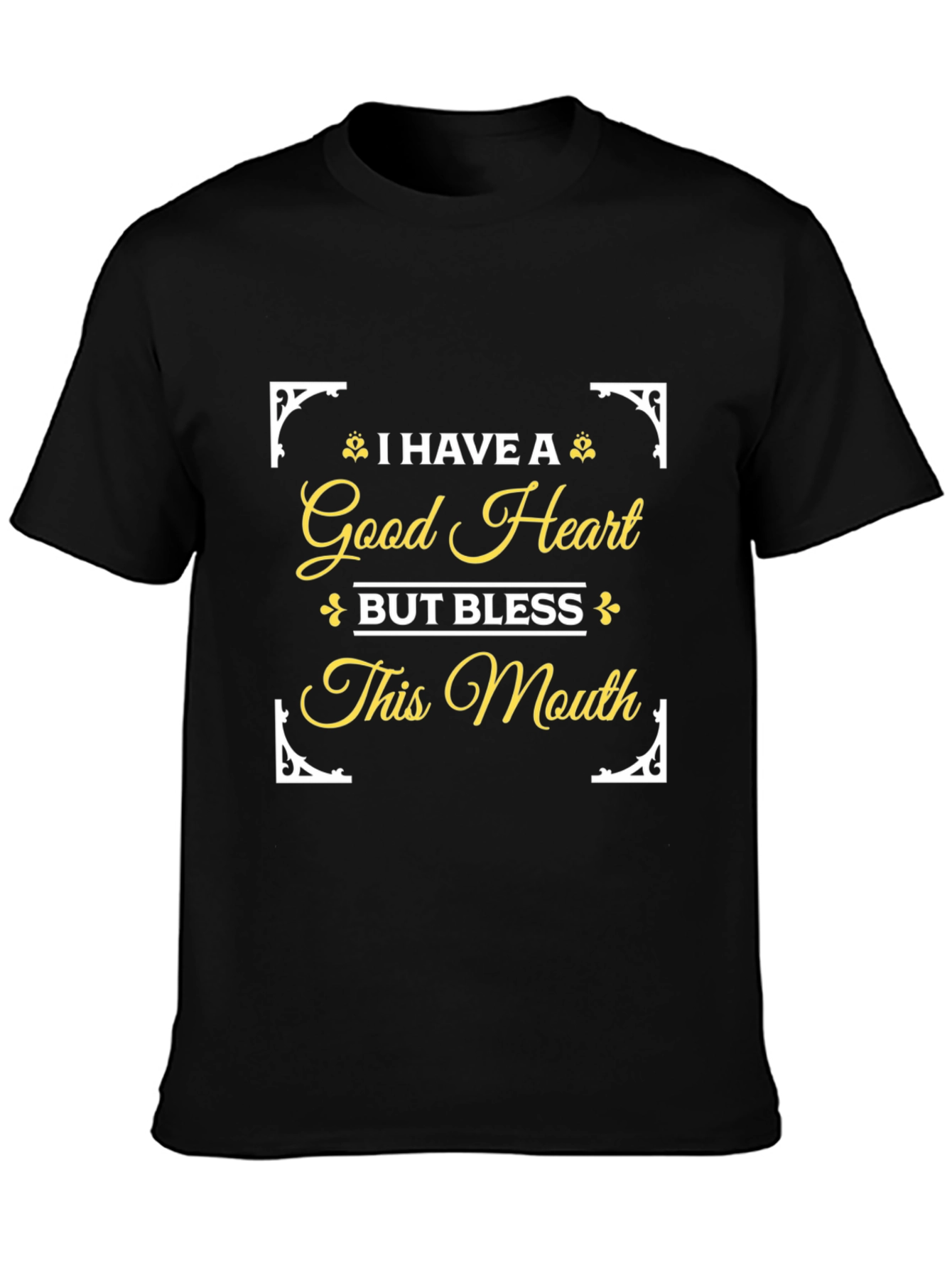 Black Good Heart Funny Novelty Graphic T-Shirt view 3