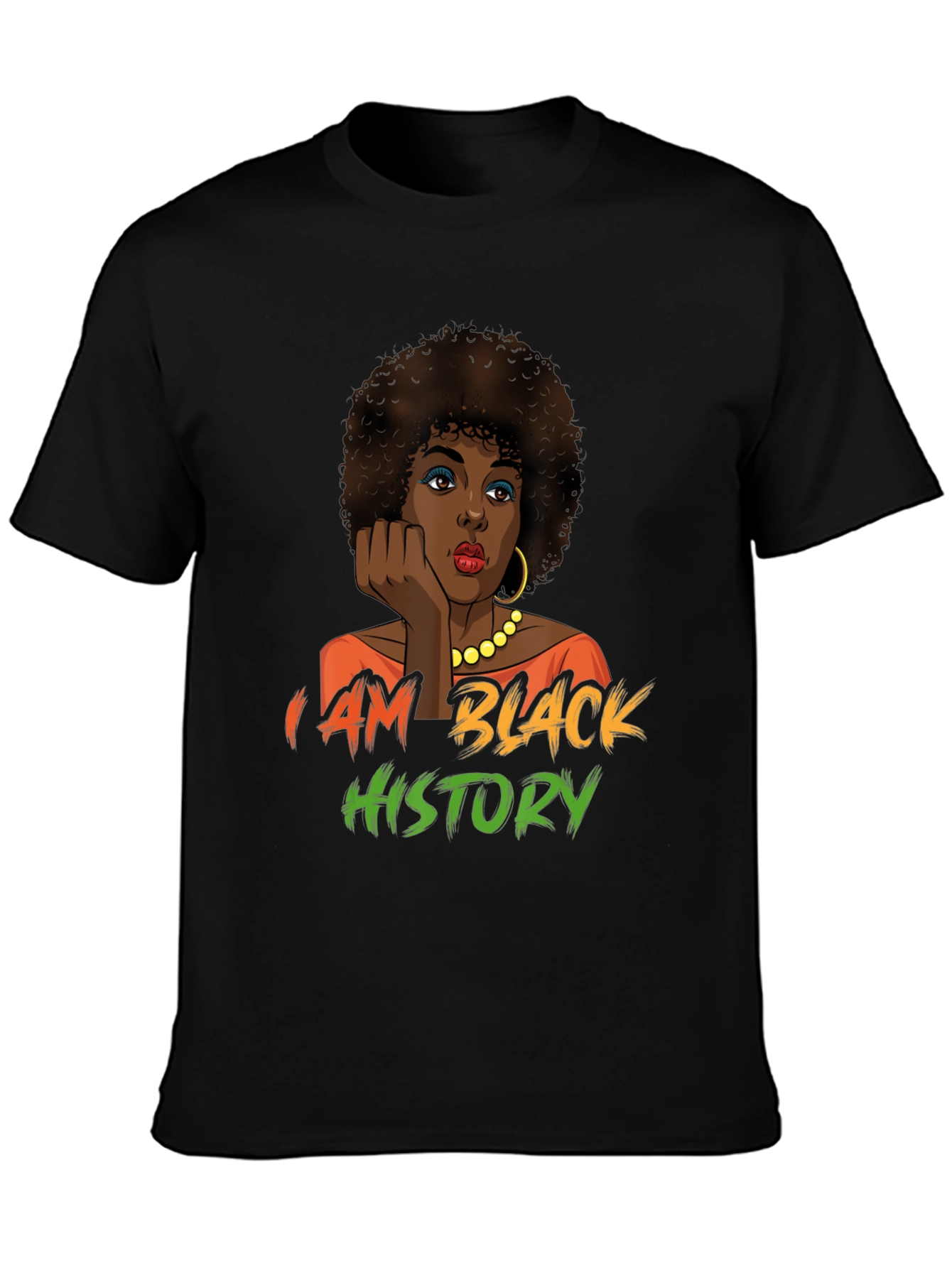 Black Black History T-Shirt - Afro Woman Design view 3