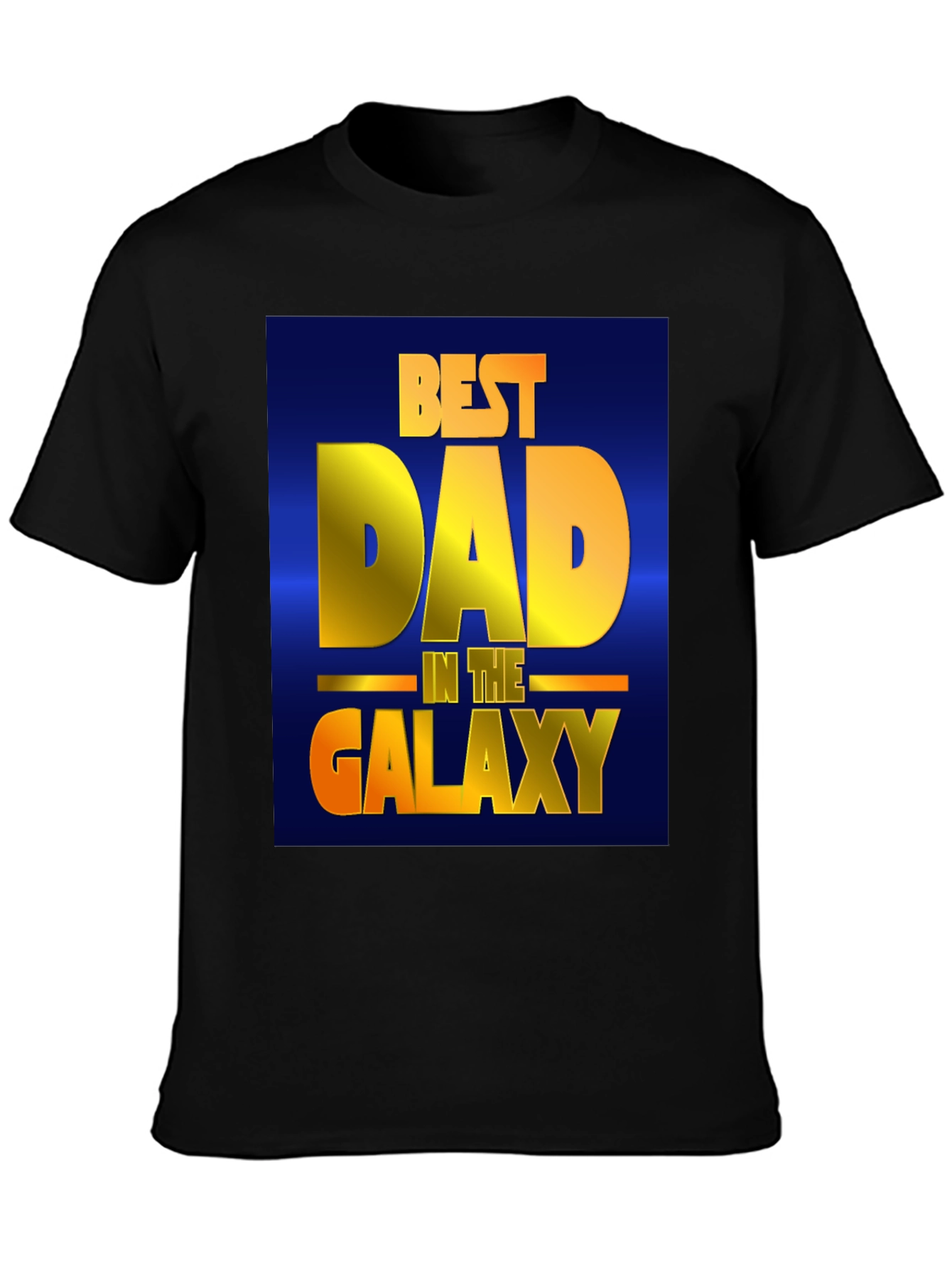 Black Best Dad in the Galaxy Black T-Shirt view 3