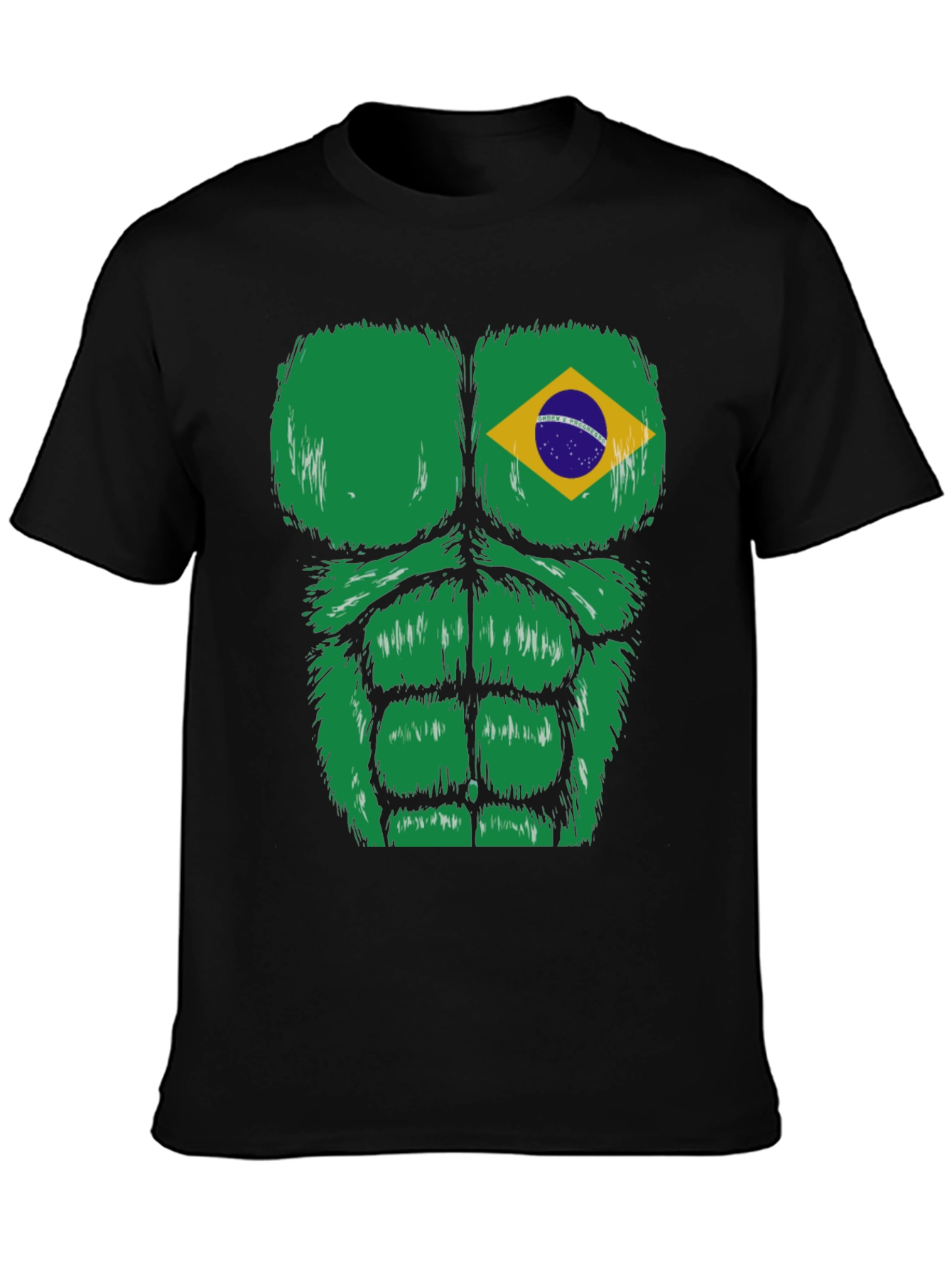 Black Brazil Flag Bodybuilder T-Shirt  view 3