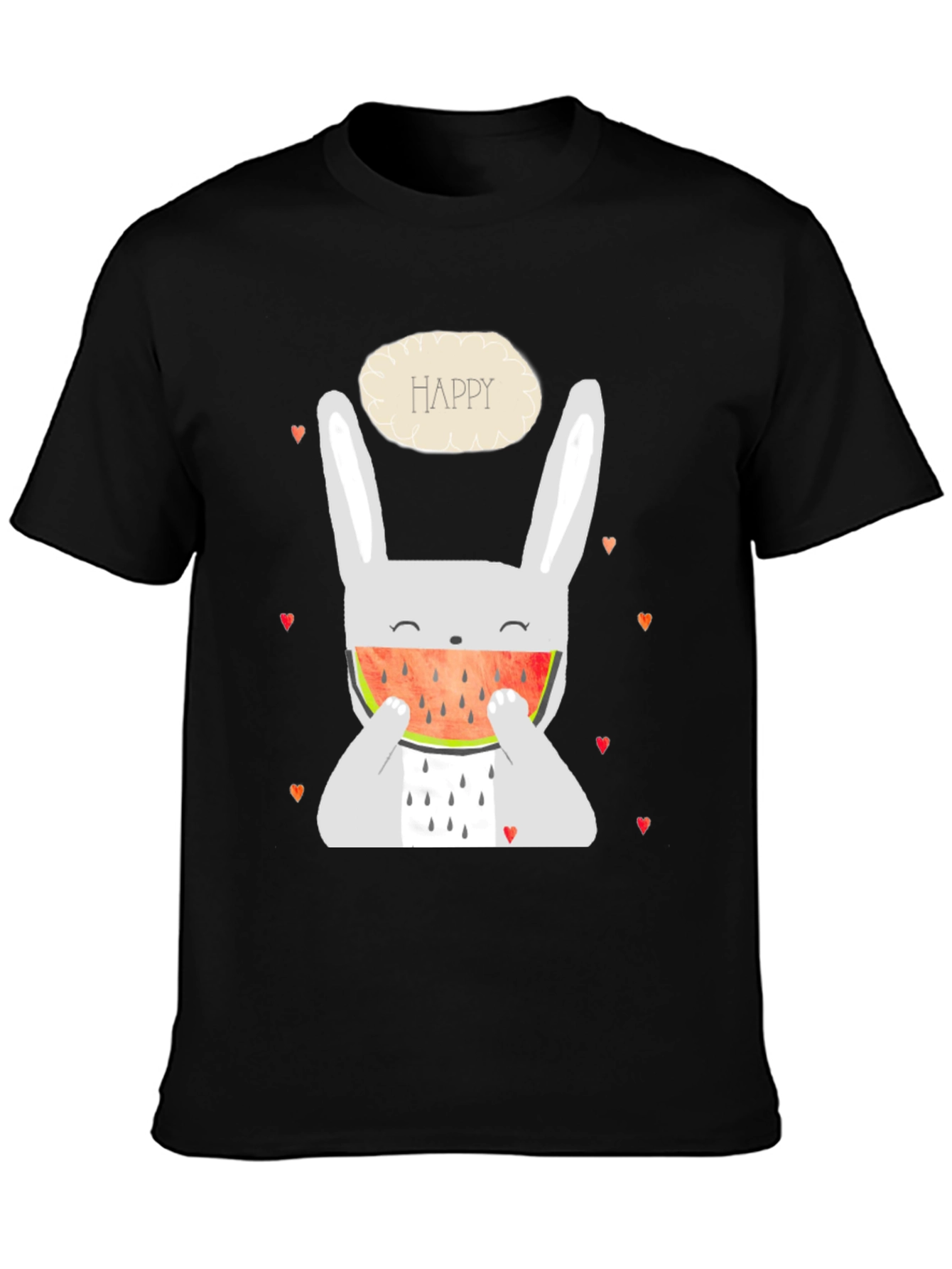 Black Happy Bunny Watermelon Graphic Tee - Black view 3