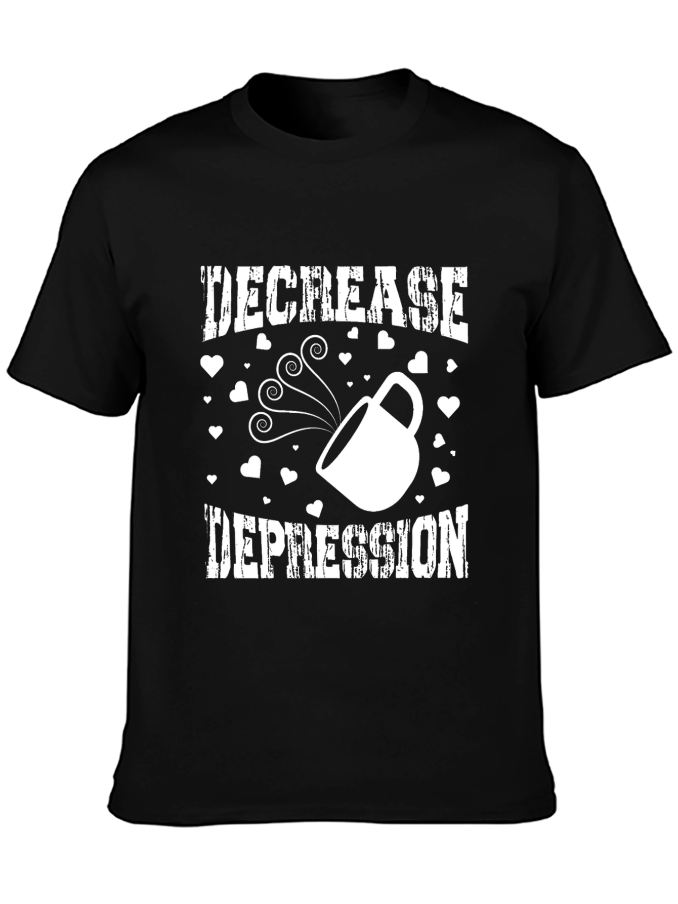 Black Decrease Depression Graphic Tee view 3