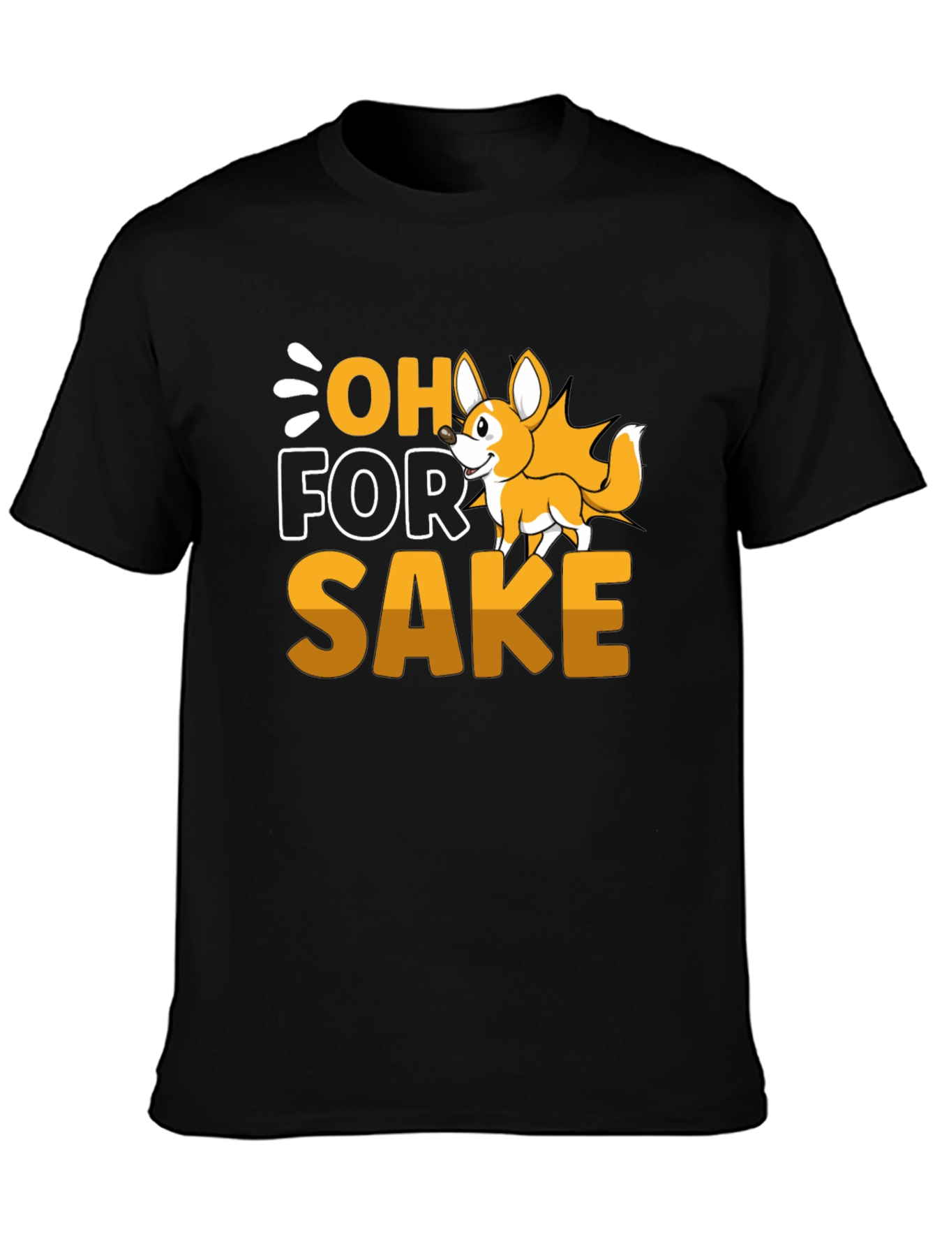 Black Oh For Fox Sake T-Shirt - Funny Animal Tee view 3