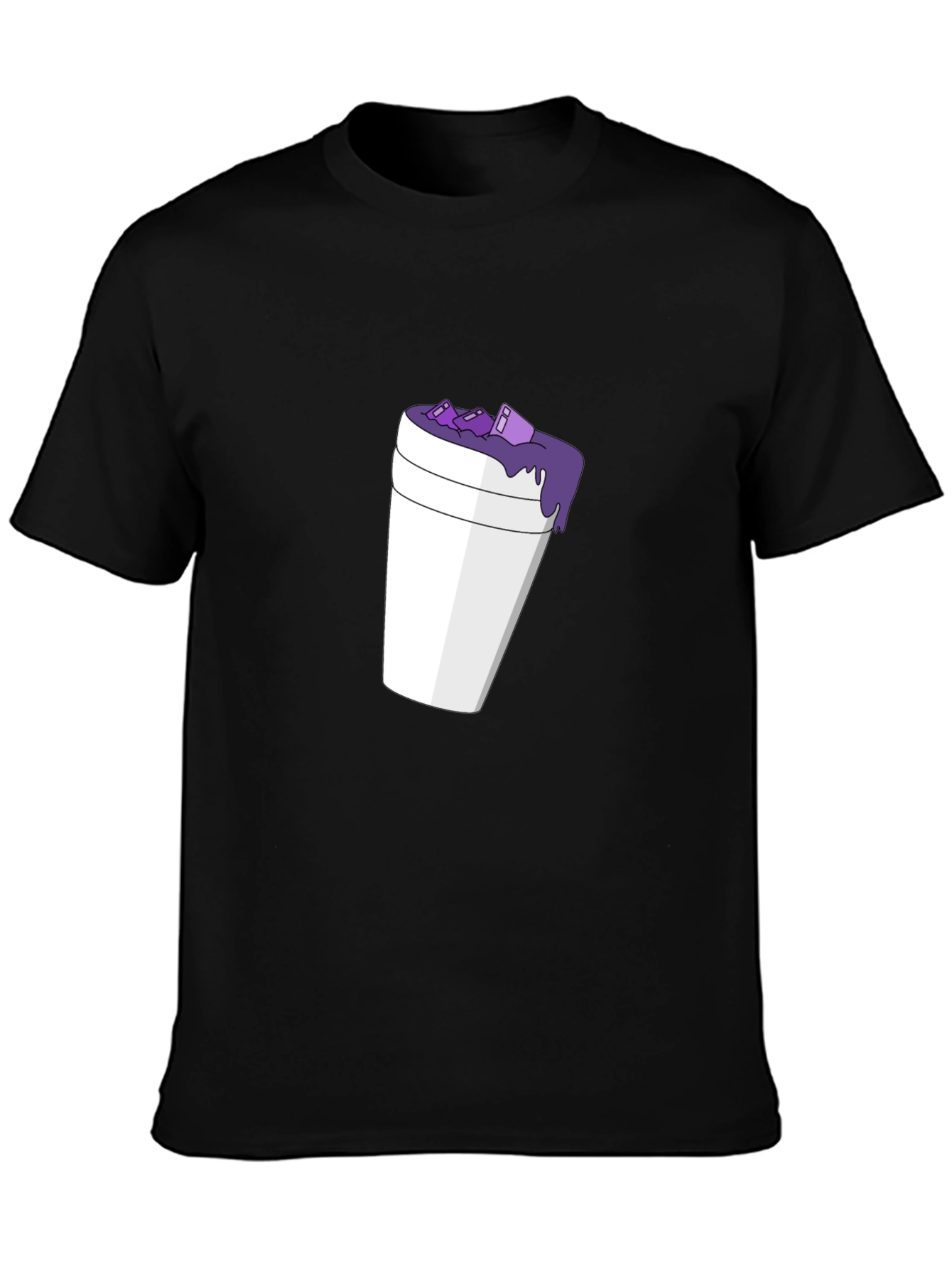 Black Purple Drank T-Shirt - Casual Graphic Tee view 3
