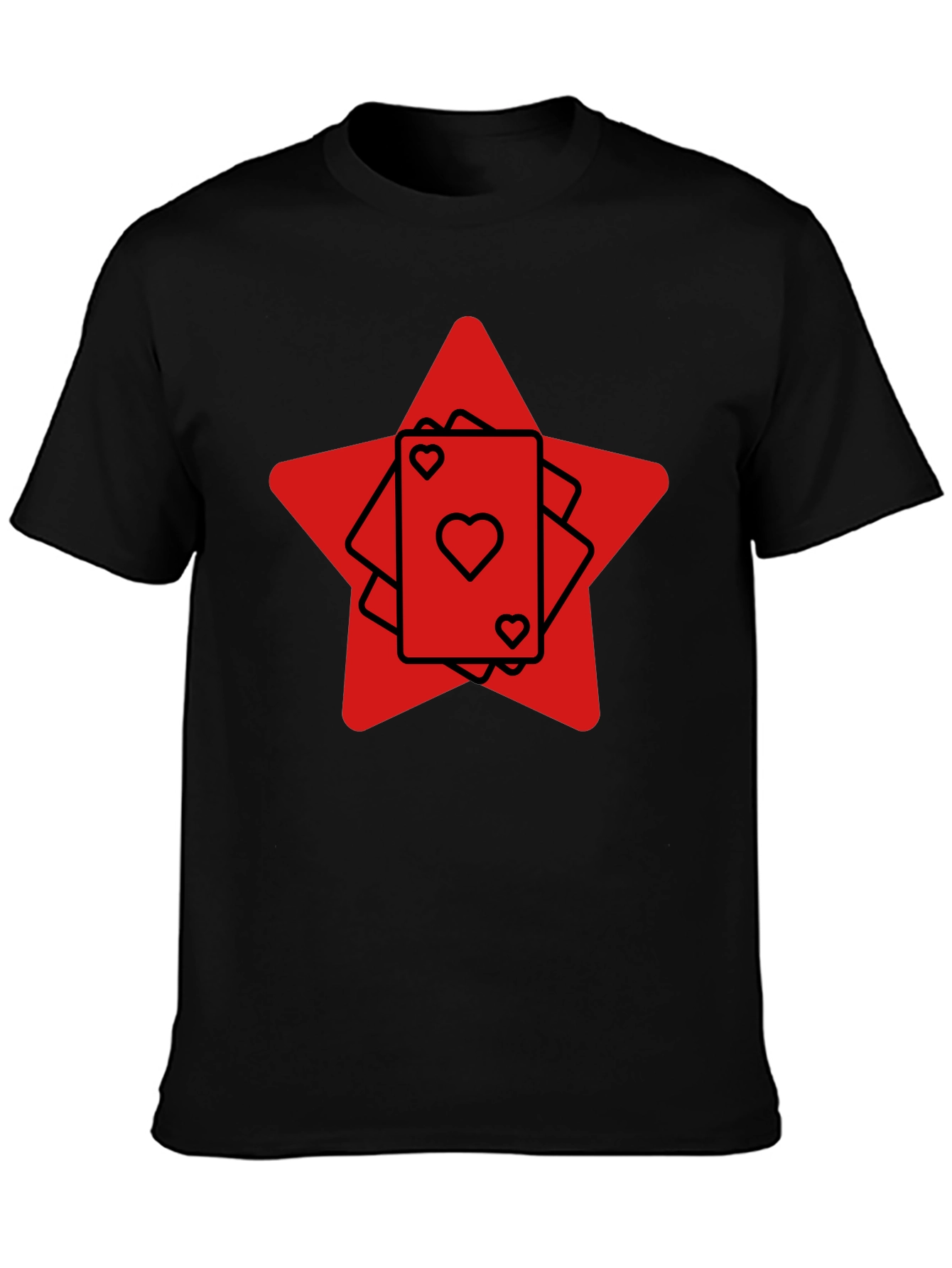 Black Ace Heart Card Graphic Tee - Black view 3