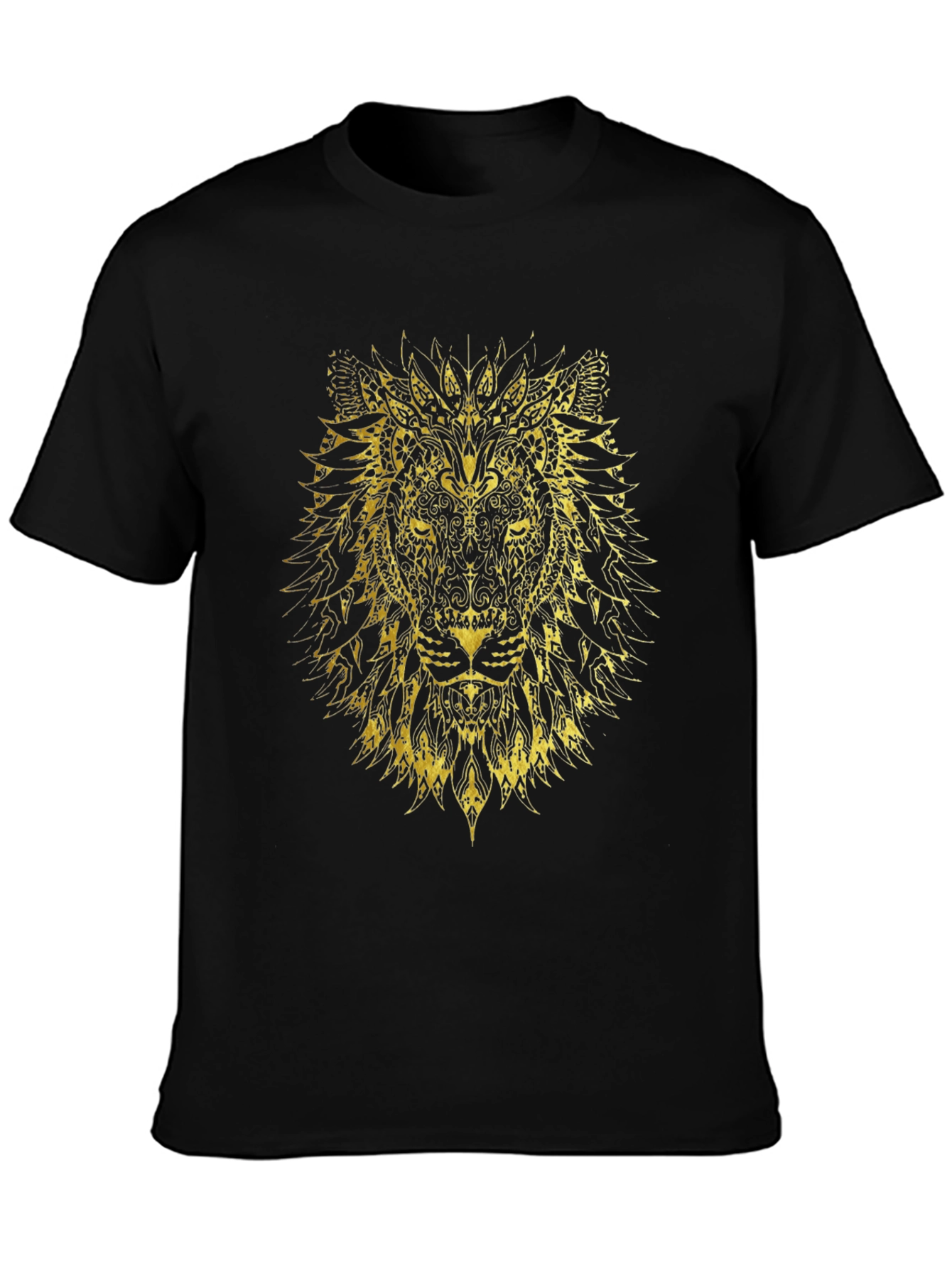 Black Lion Graphic Print Crew Neck T-Shirt view 3