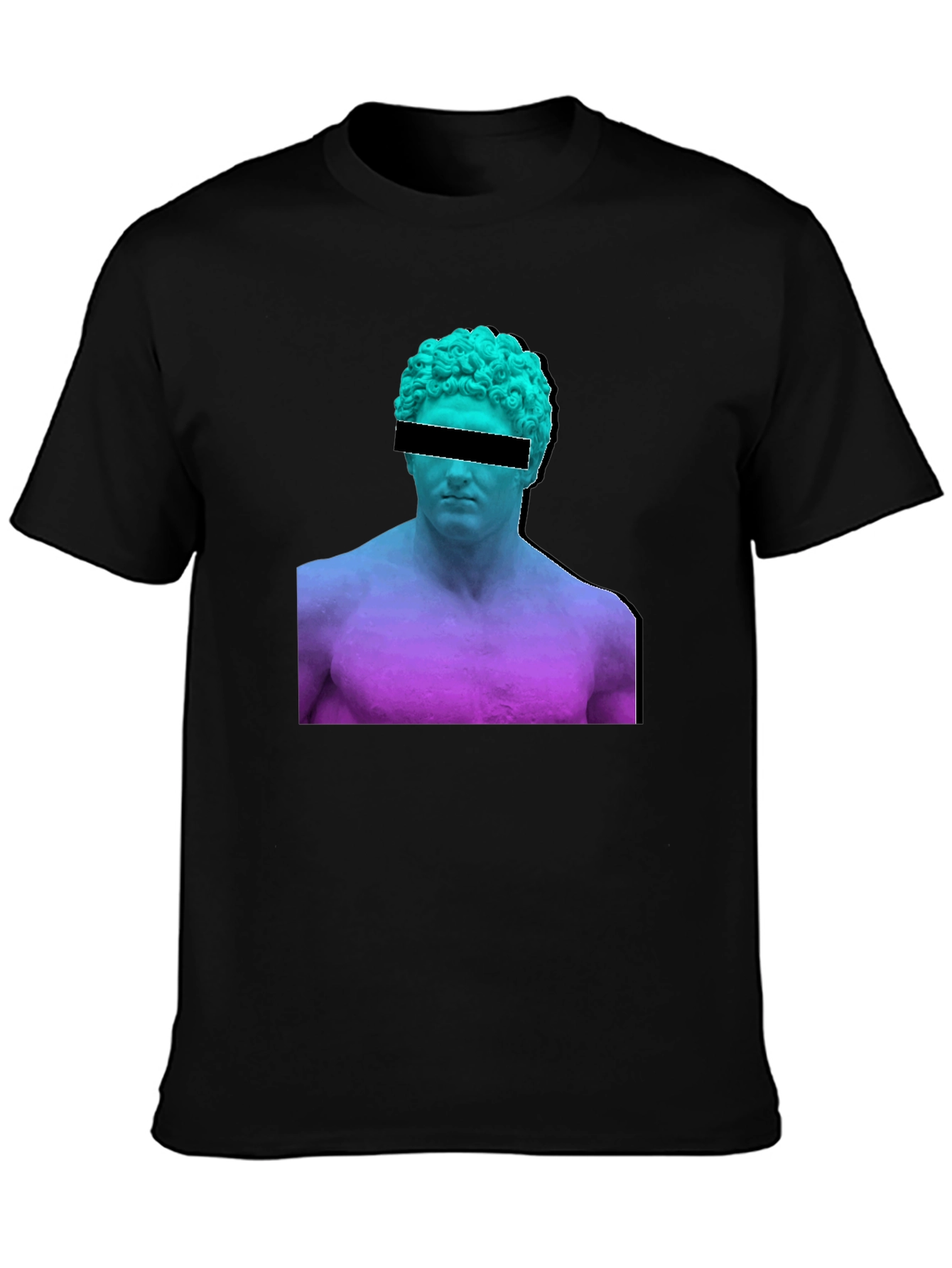 Black Modern Art Black T-Shirt - Greek Statue Design view 3