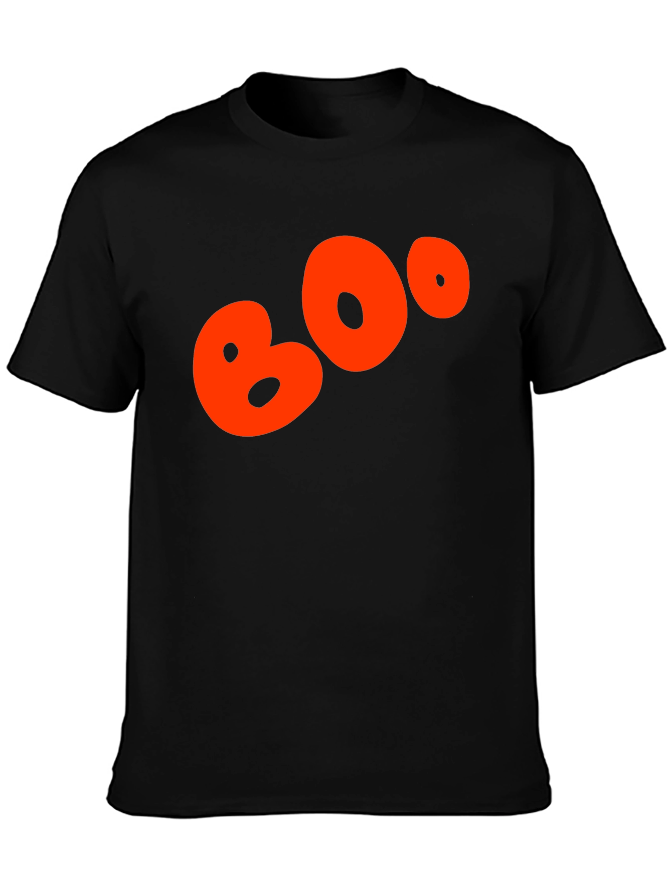 Black Boo Halloween Graphic Tee - Black Cotton Blend view 3
