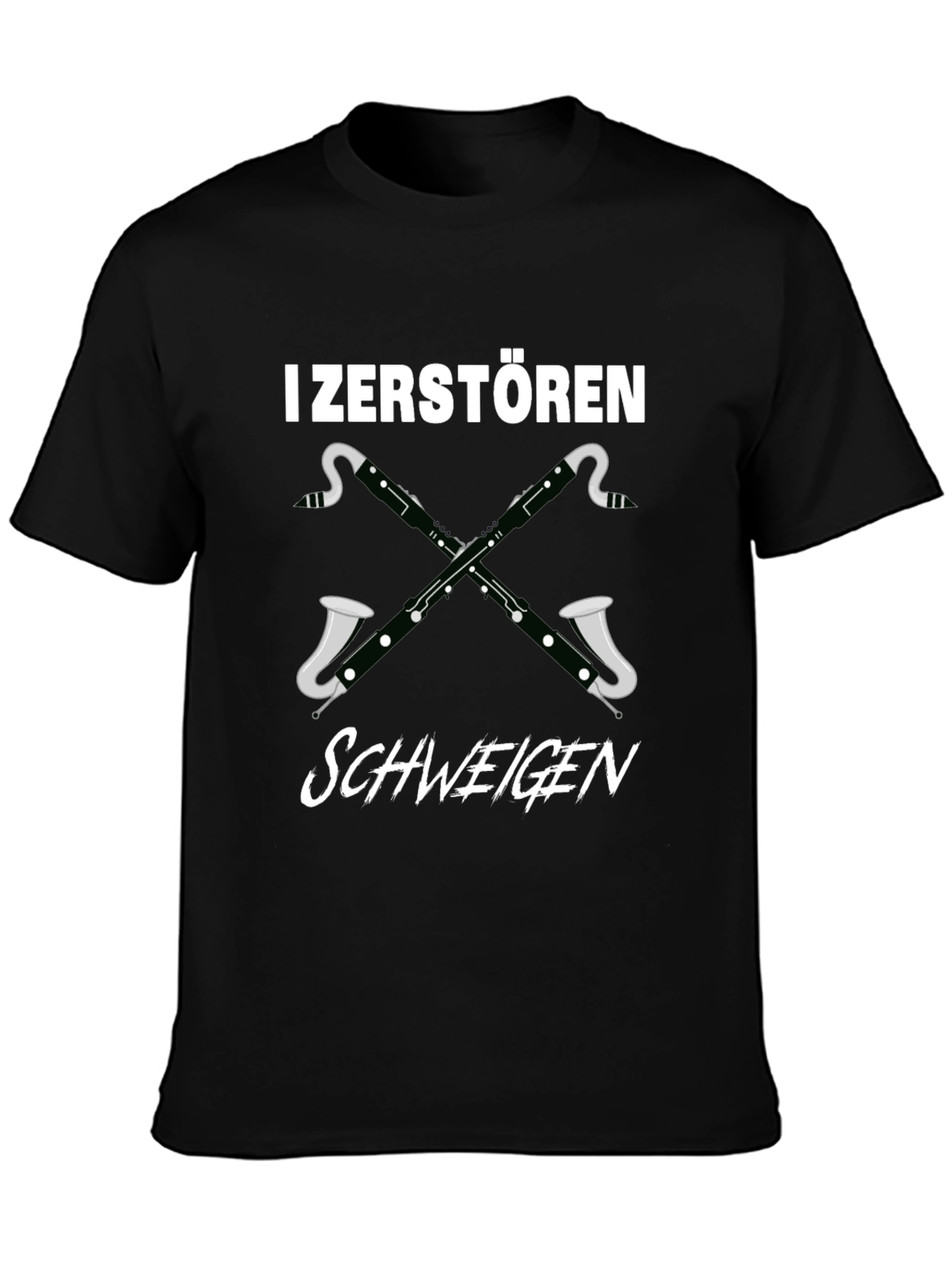 Black I Zerstören Schweigen Bassoon T-Shirt view 3