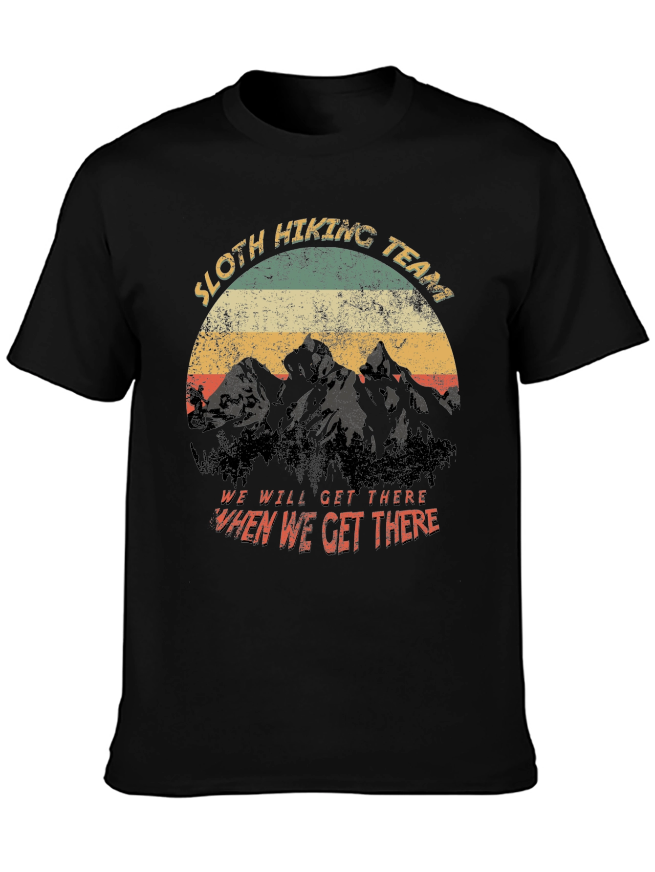Black Sloth Hiking Team Vintage Graphic T-Shirt view 3