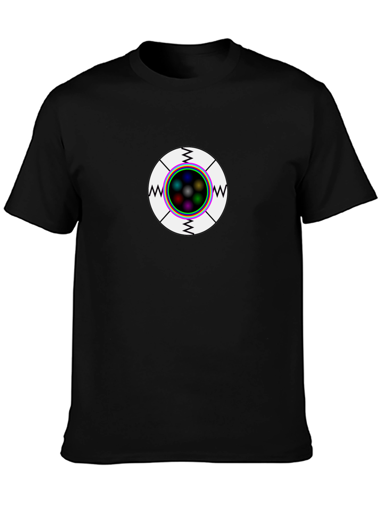 Black Geometric Eye T-Shirt - Graphic Novelty Tee view 3