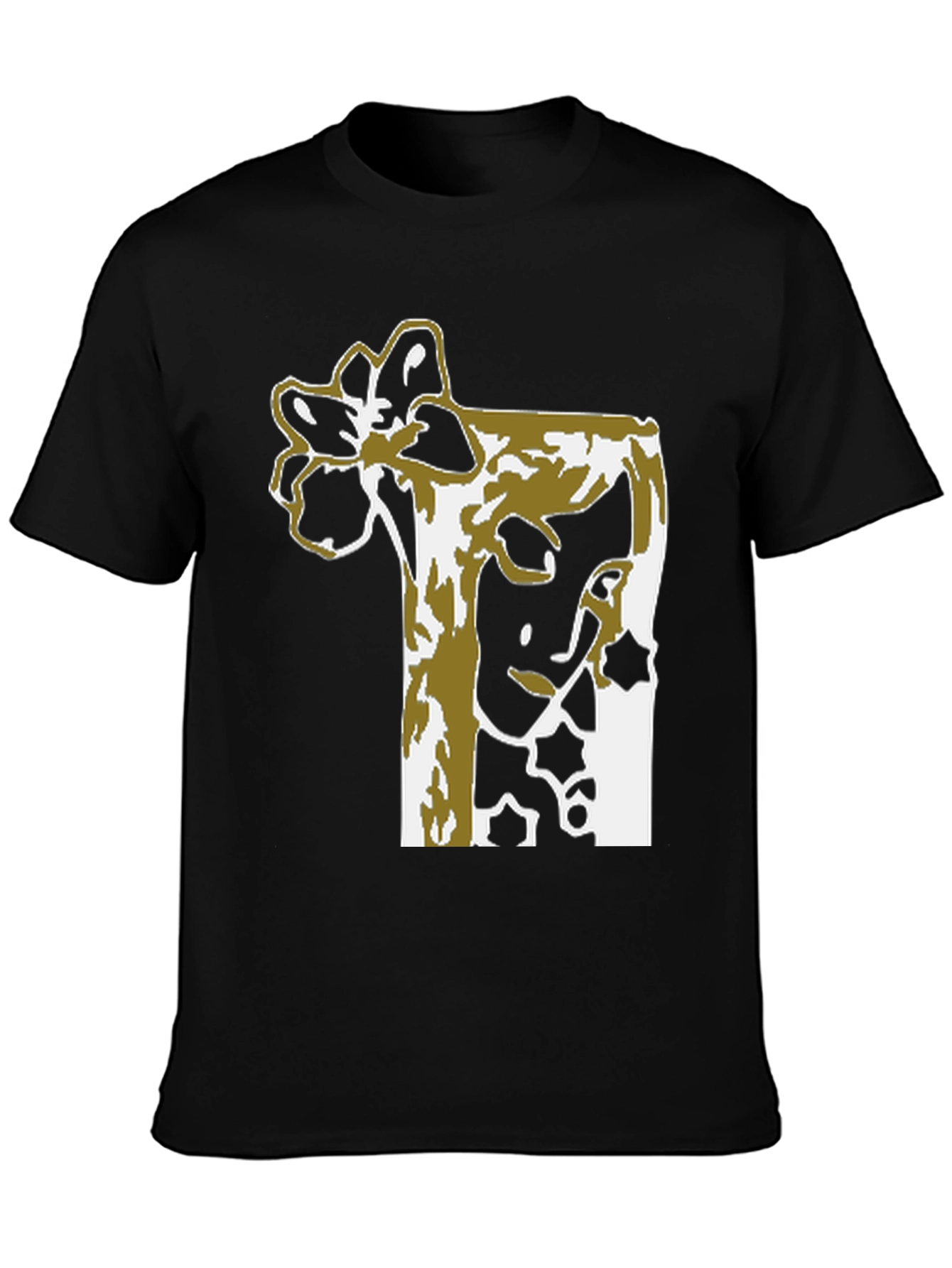 Black Abstract Floral Graphic Tee - Black Unisex view 3