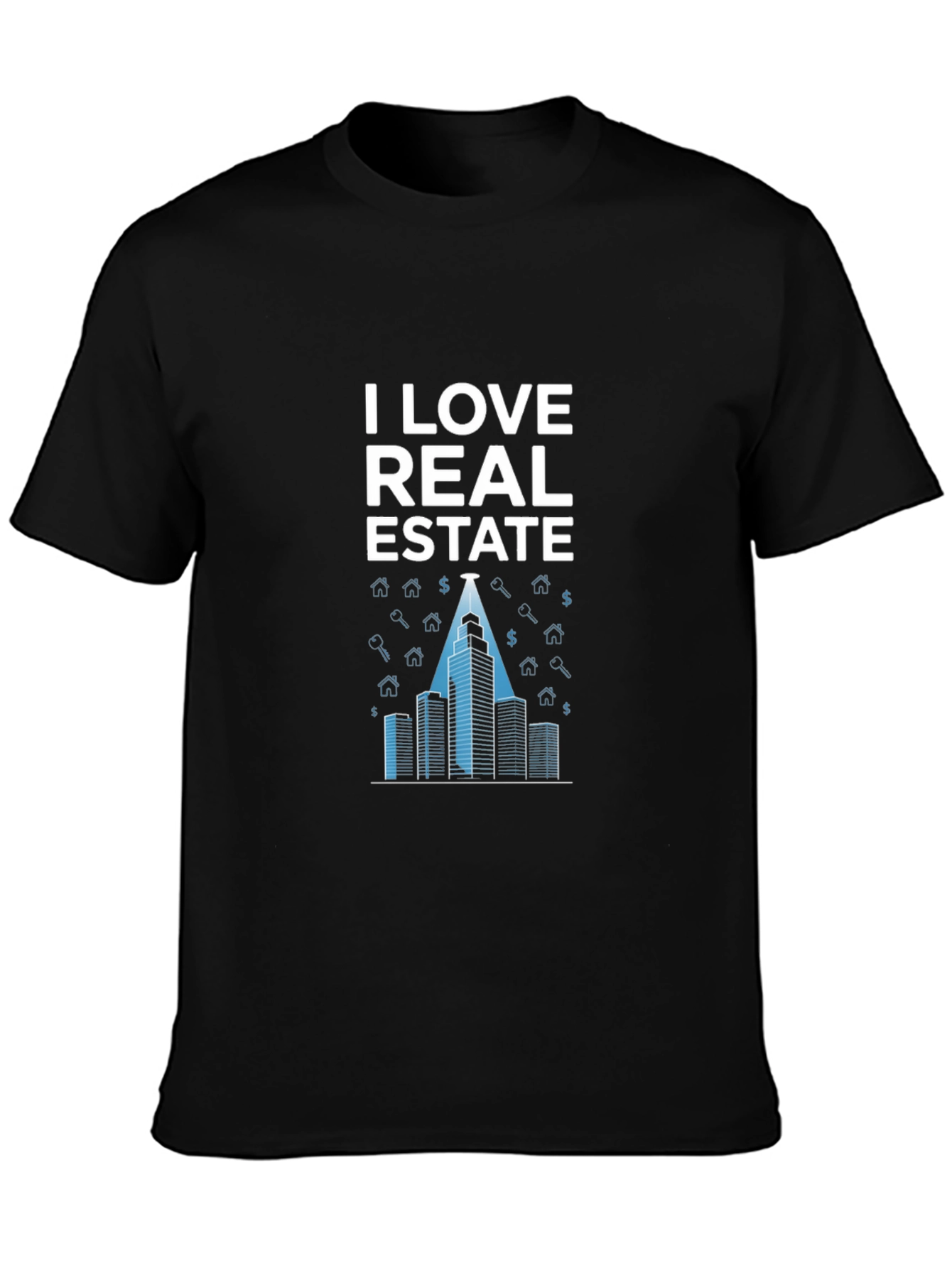 Black I Love Real Estate T-Shirt - Modern Building Design view 3