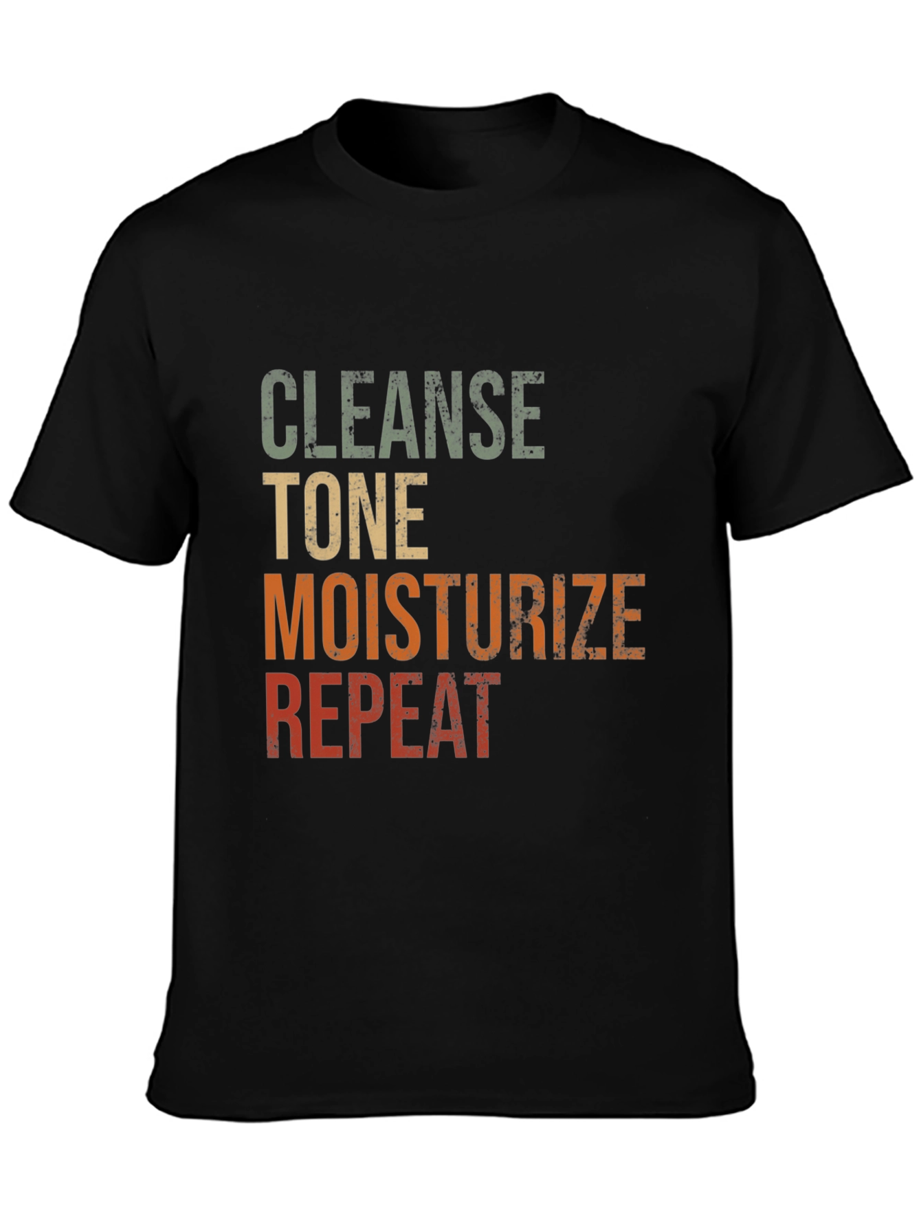 Black Cleanse Tone Moisturize Repeat Graphic T-Shirt view 3