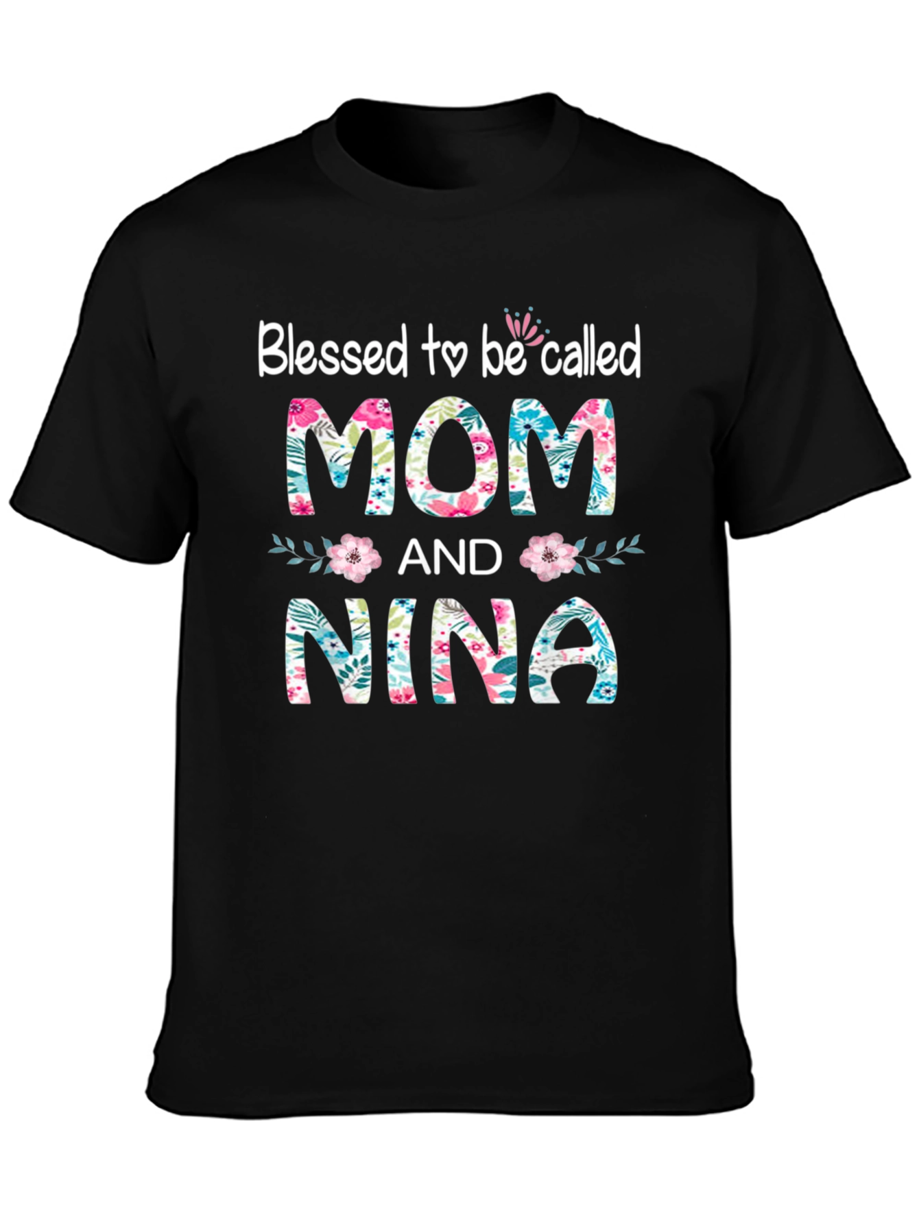 Blessed Mom & Nina Floral Graphic T-Shirt - 3
