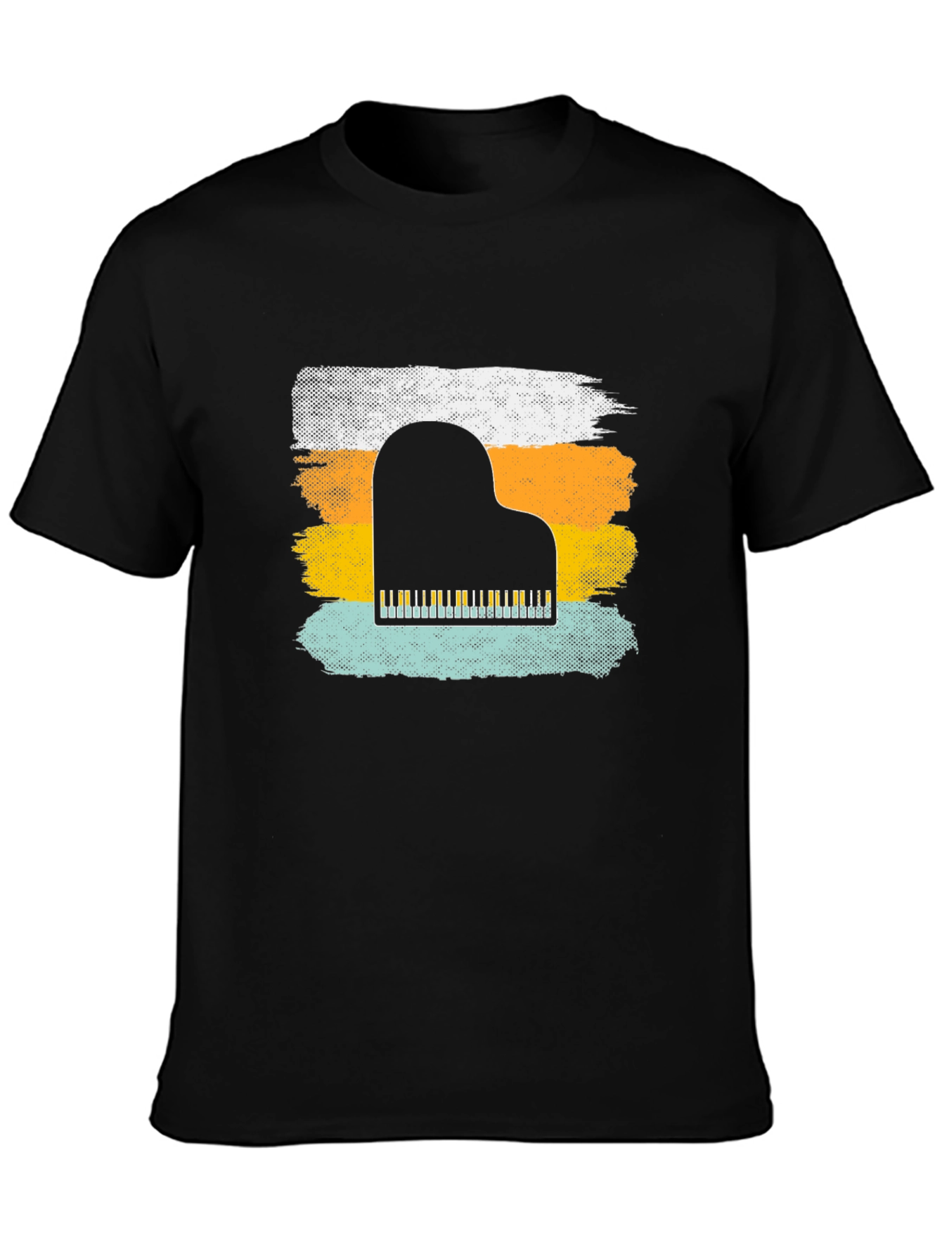 Black Retro Piano T-Shirt - Music Lover Tee view 3