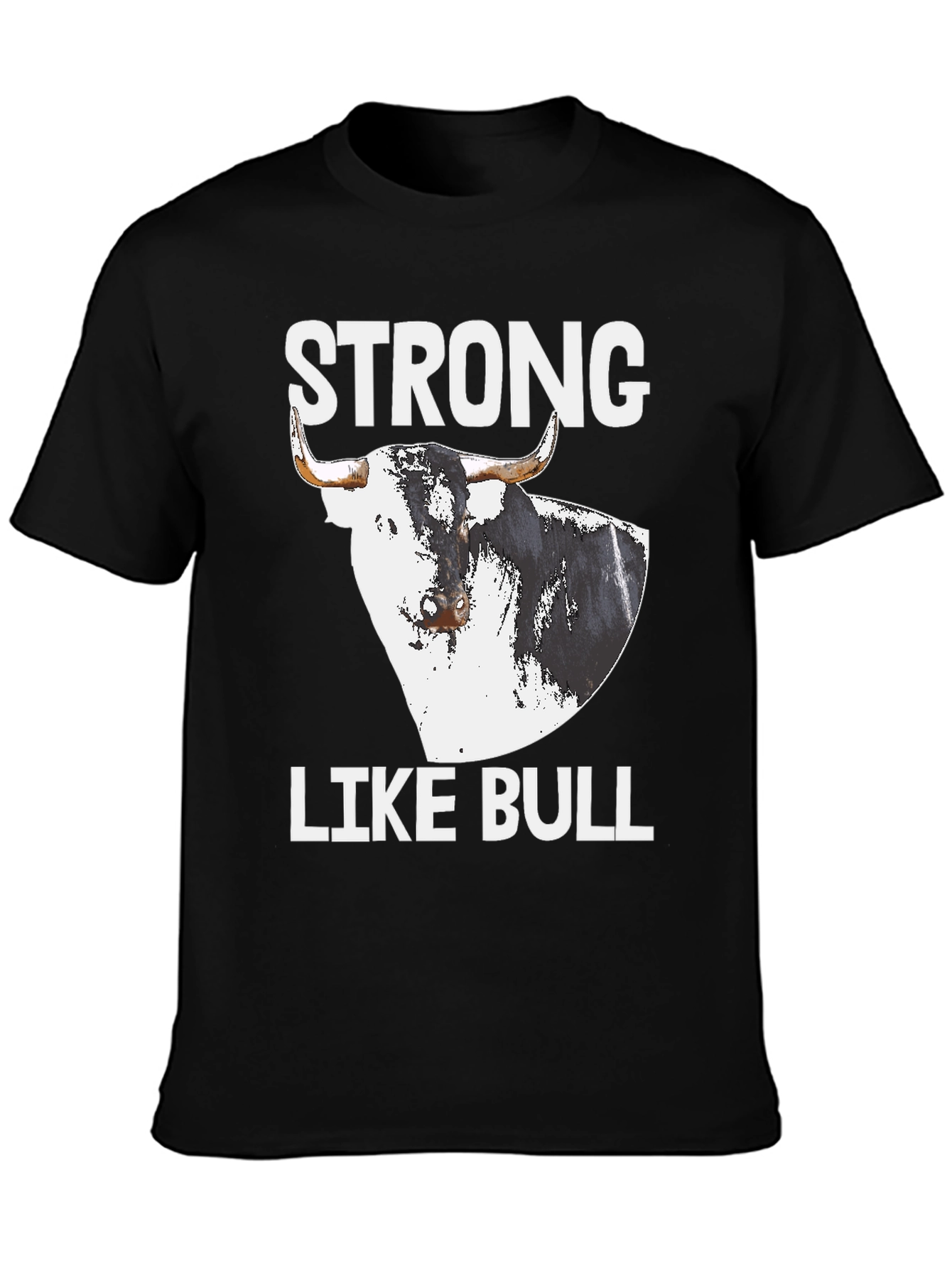 Black Strong Like Bull Graphic Tee view 3