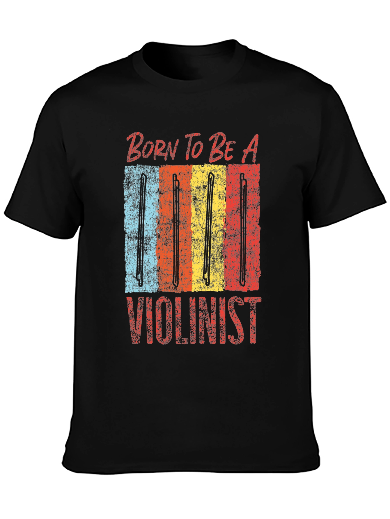 Black Born To Be A Violinist Graphic Tee view 3