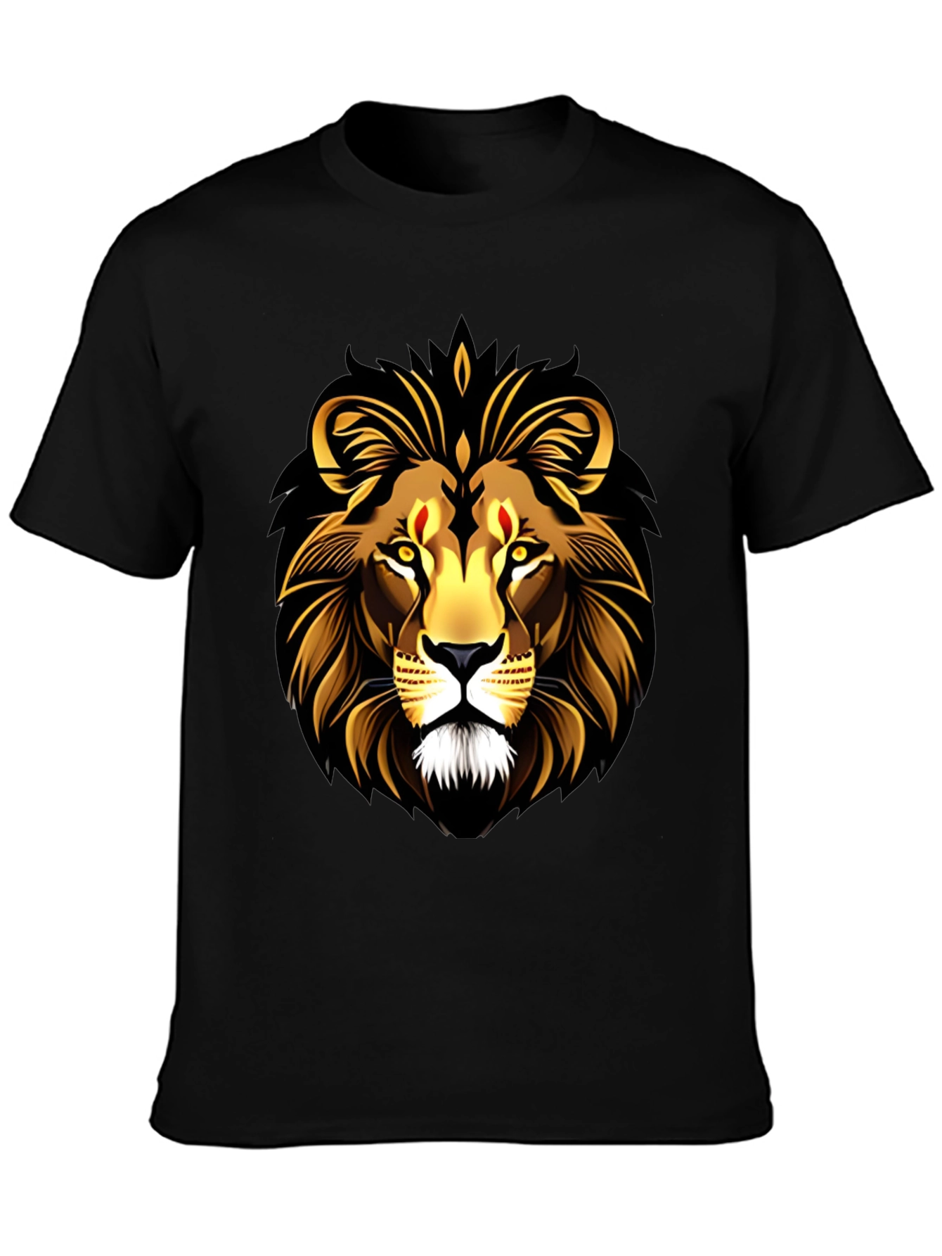 Black Lion Graphic Black T-Shirt view 3