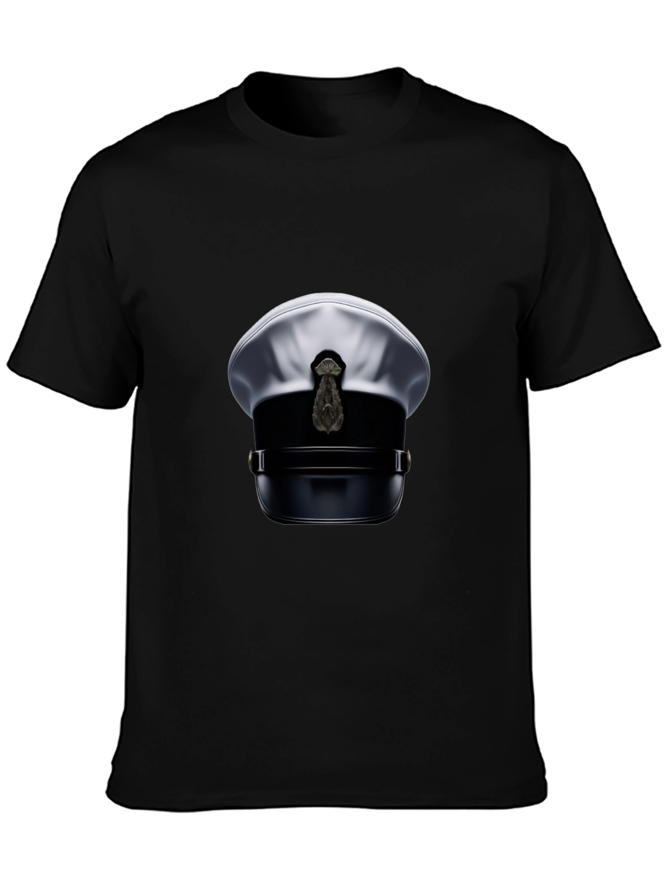 Black Novelty Pilot Hat Graphic T-Shirt view 3
