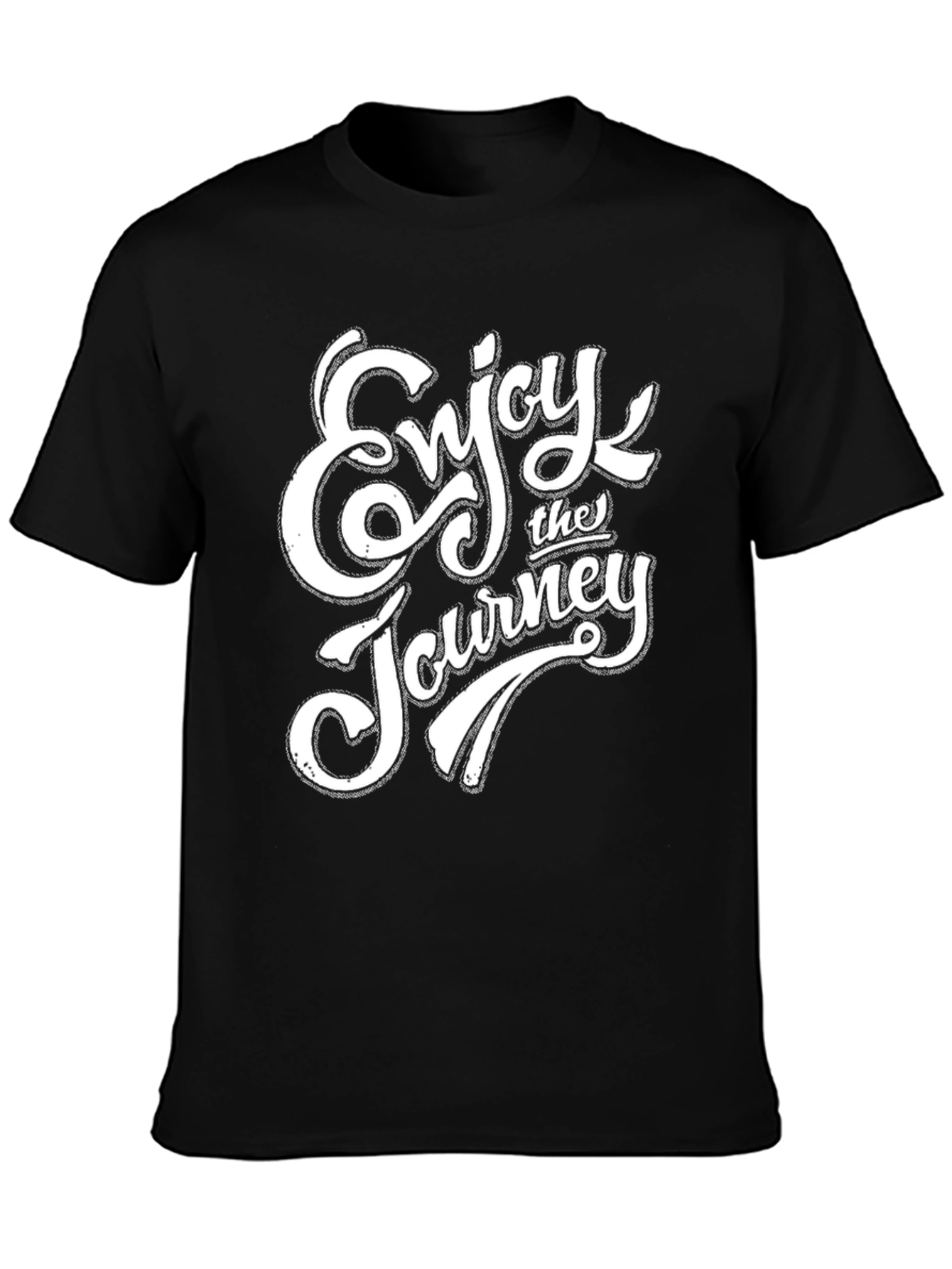 Black Enjoy the Journey Graphic Tee - Black Cotton Blend view 3