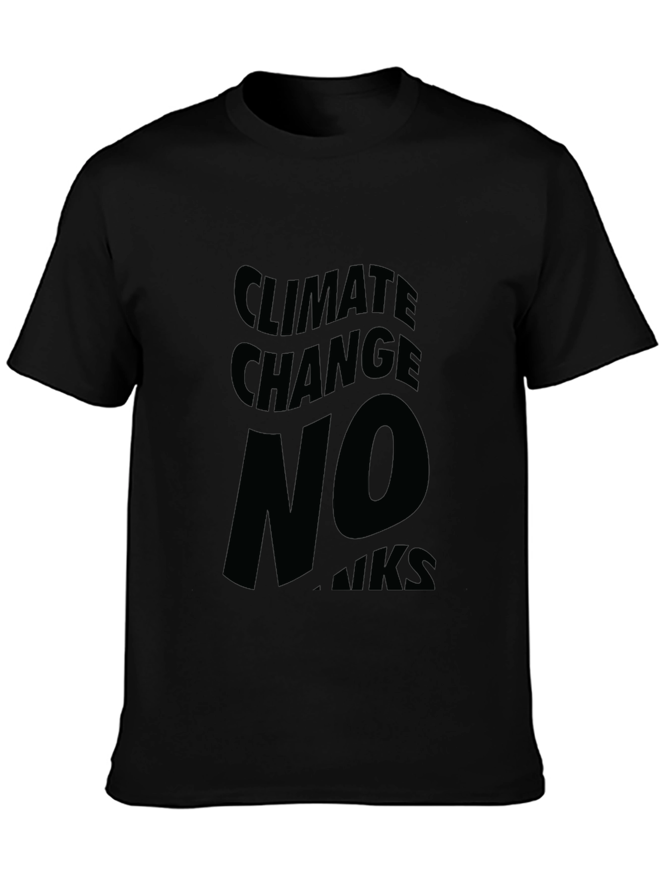 Black Climate Change No Thanks Black Graphic Tee view 3