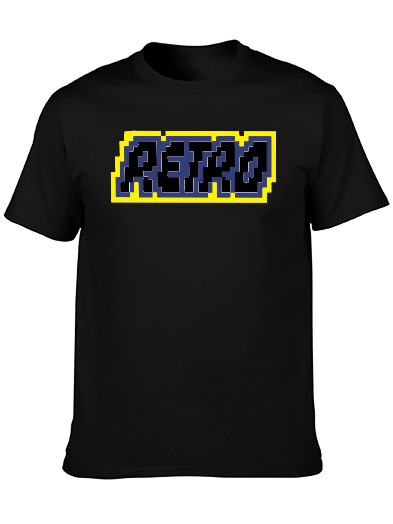Black Retro Pixel Art T-Shirt - Black Graphic Tee view 3