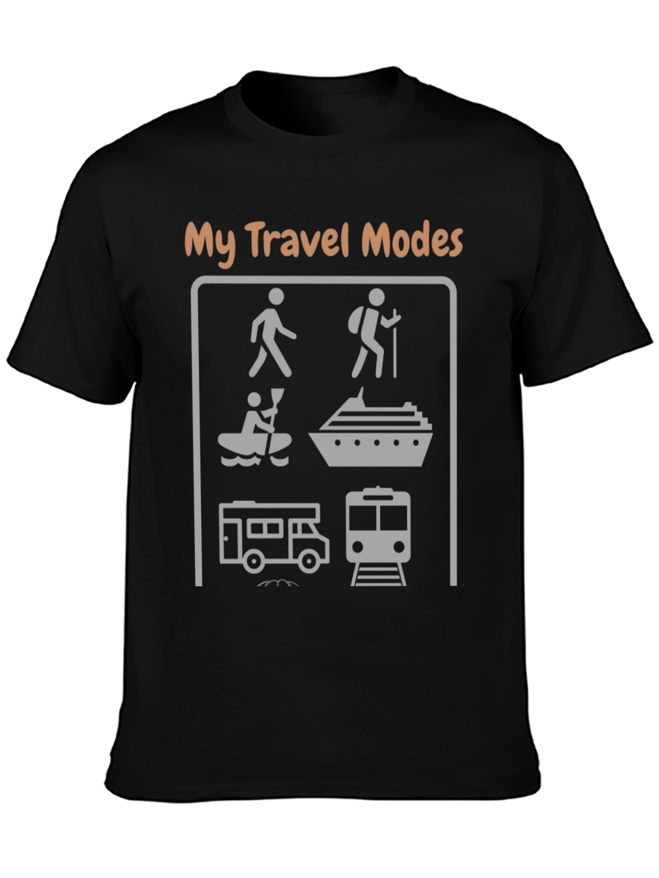 Black My Travel Modes Graphic T-Shirt view 3