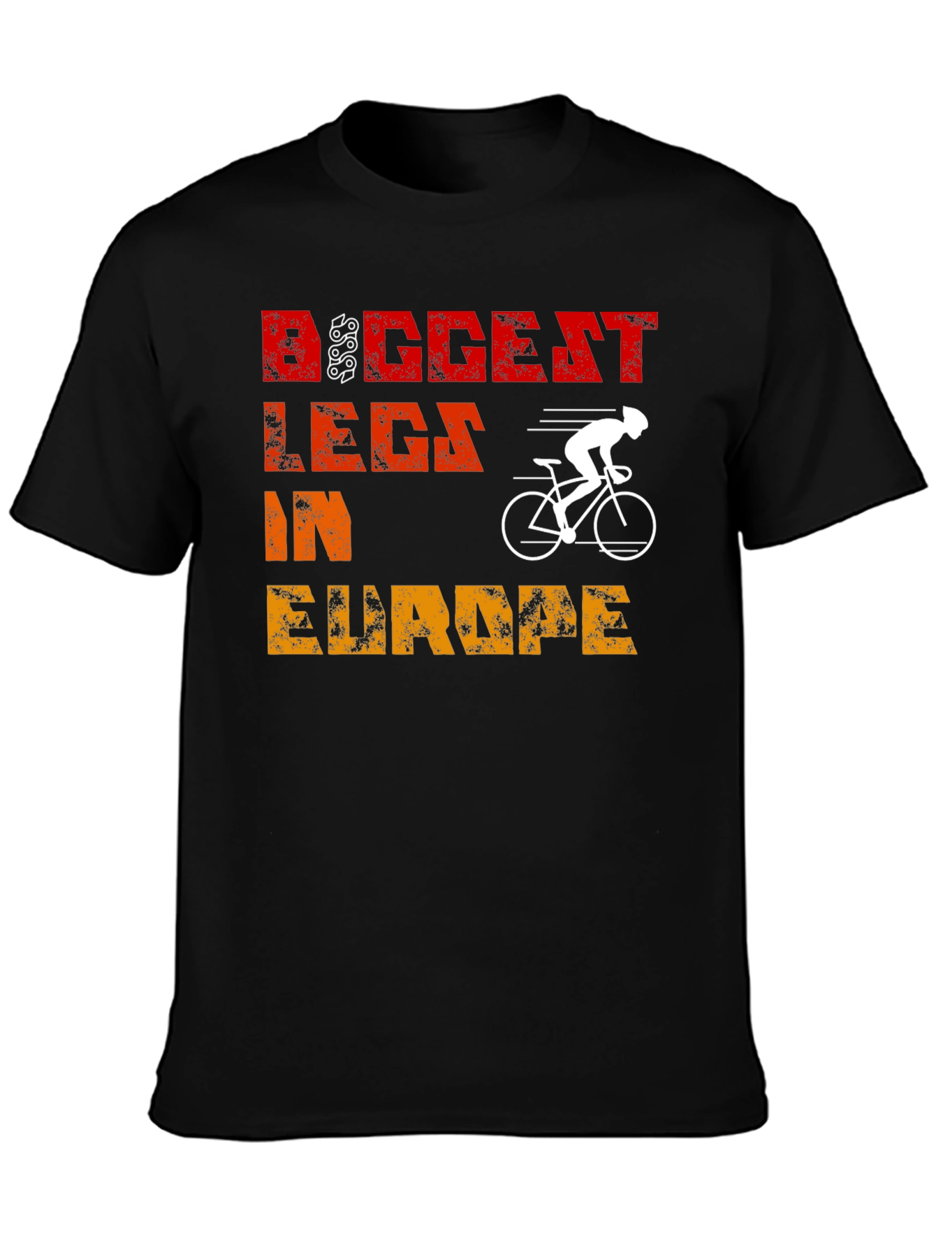 Black Biggest Legs In Europe Cycling T-Shirt view 3
