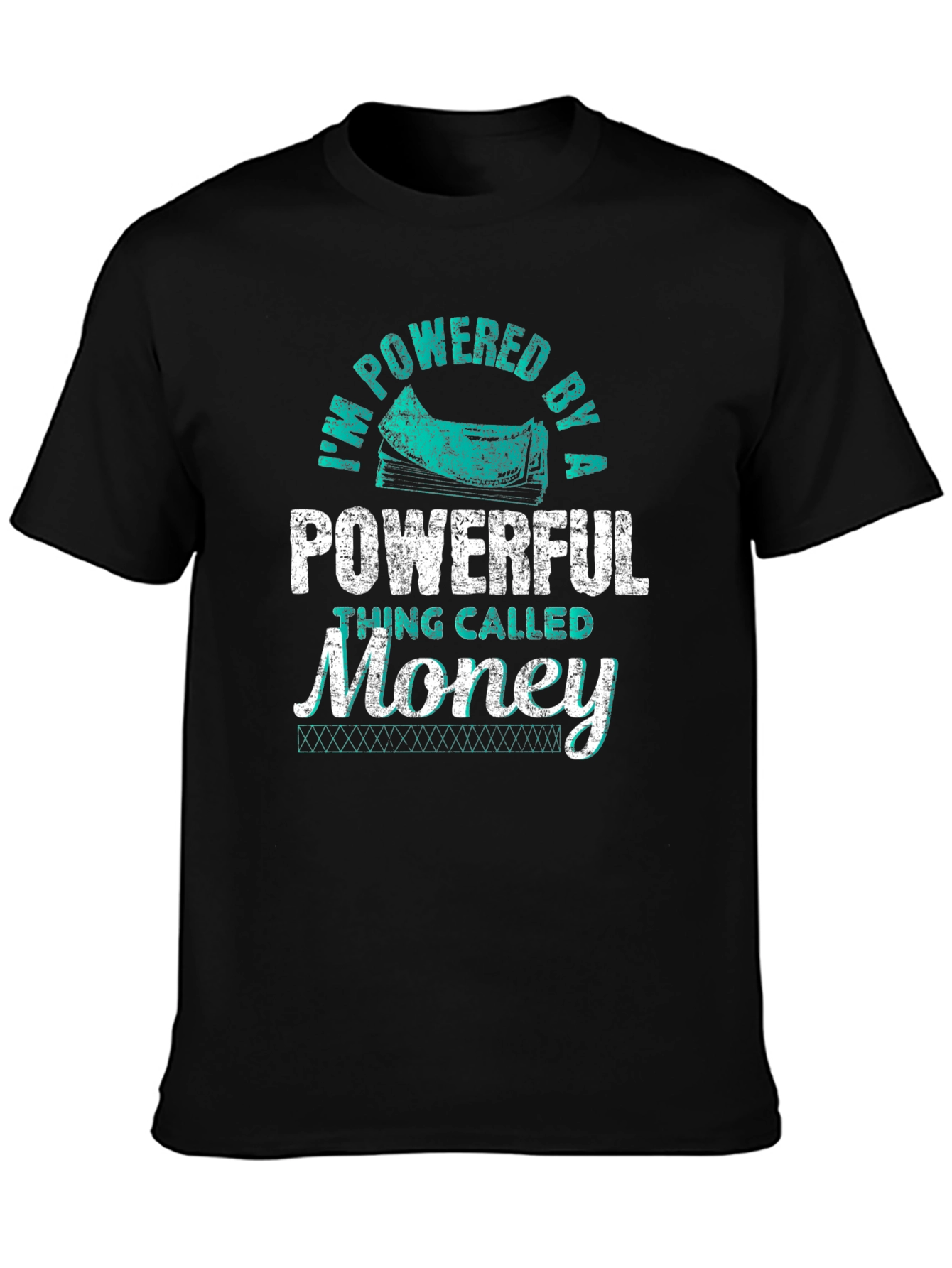 Black Powered by Money Graphic Tee - Black view 3