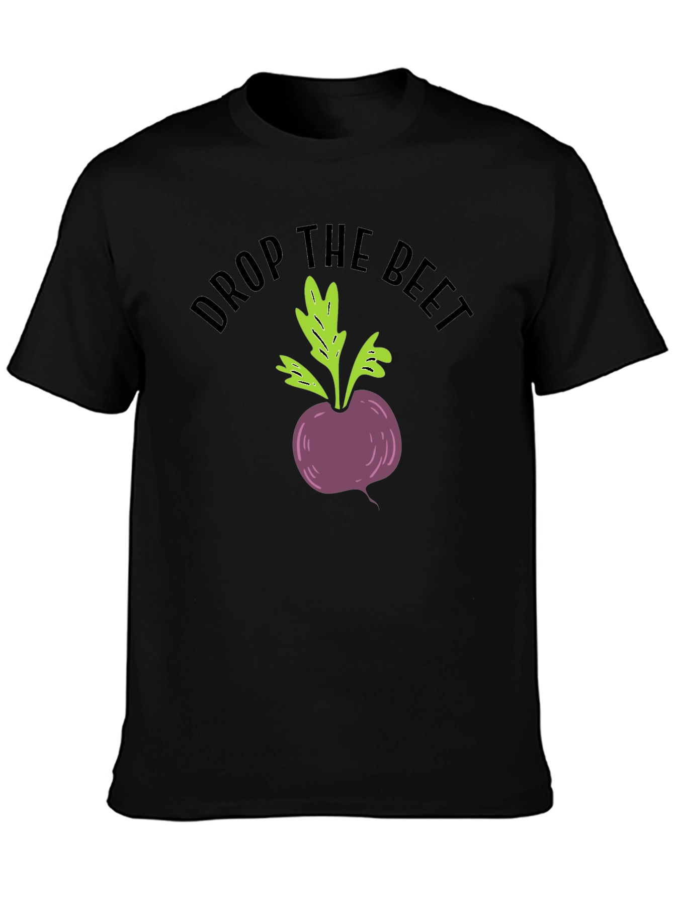 Black Drop the Beet Funny Graphic T-Shirt view 3