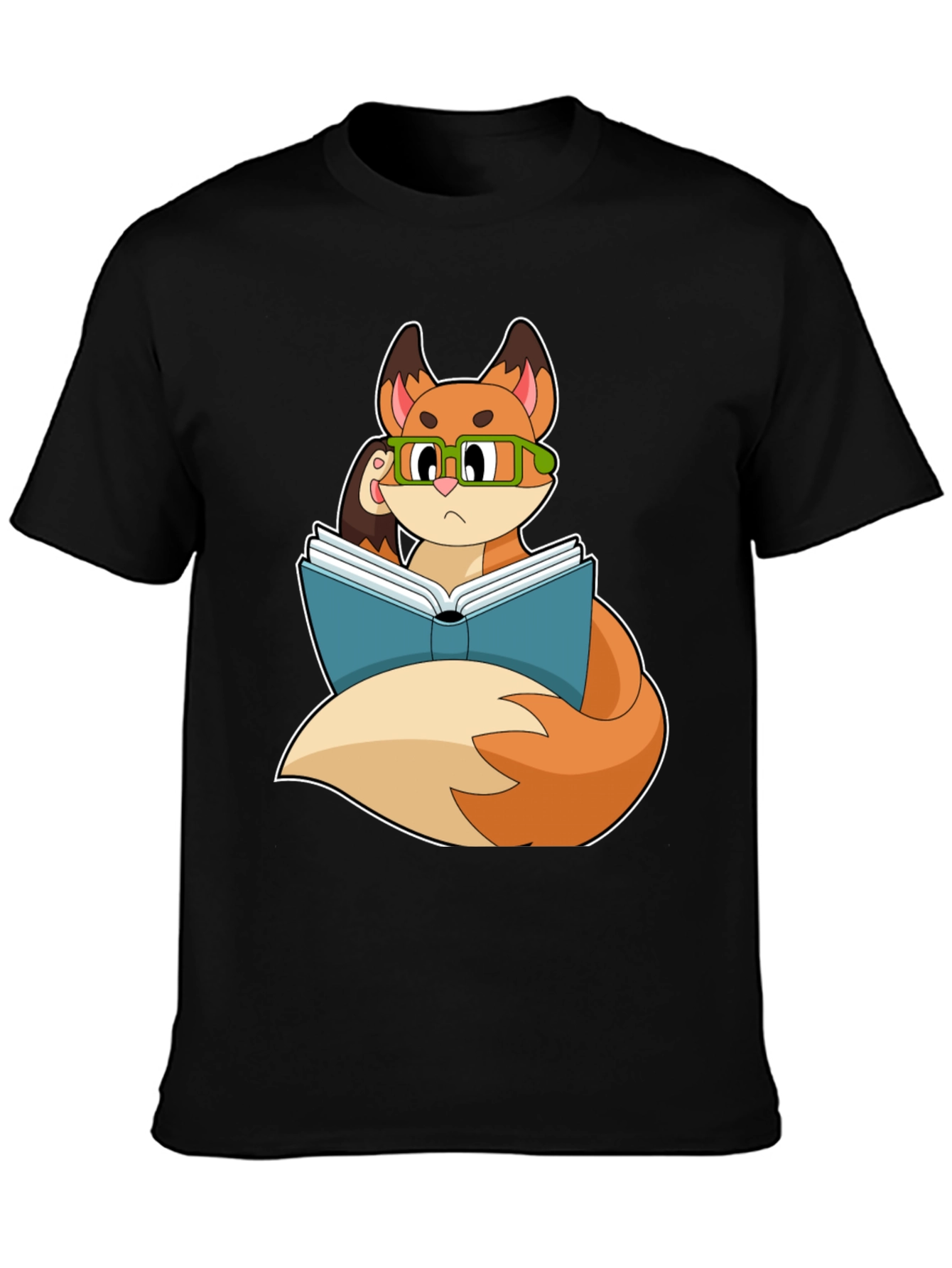 Black Bookish Fox T-Shirt - Smart & Stylish view 3