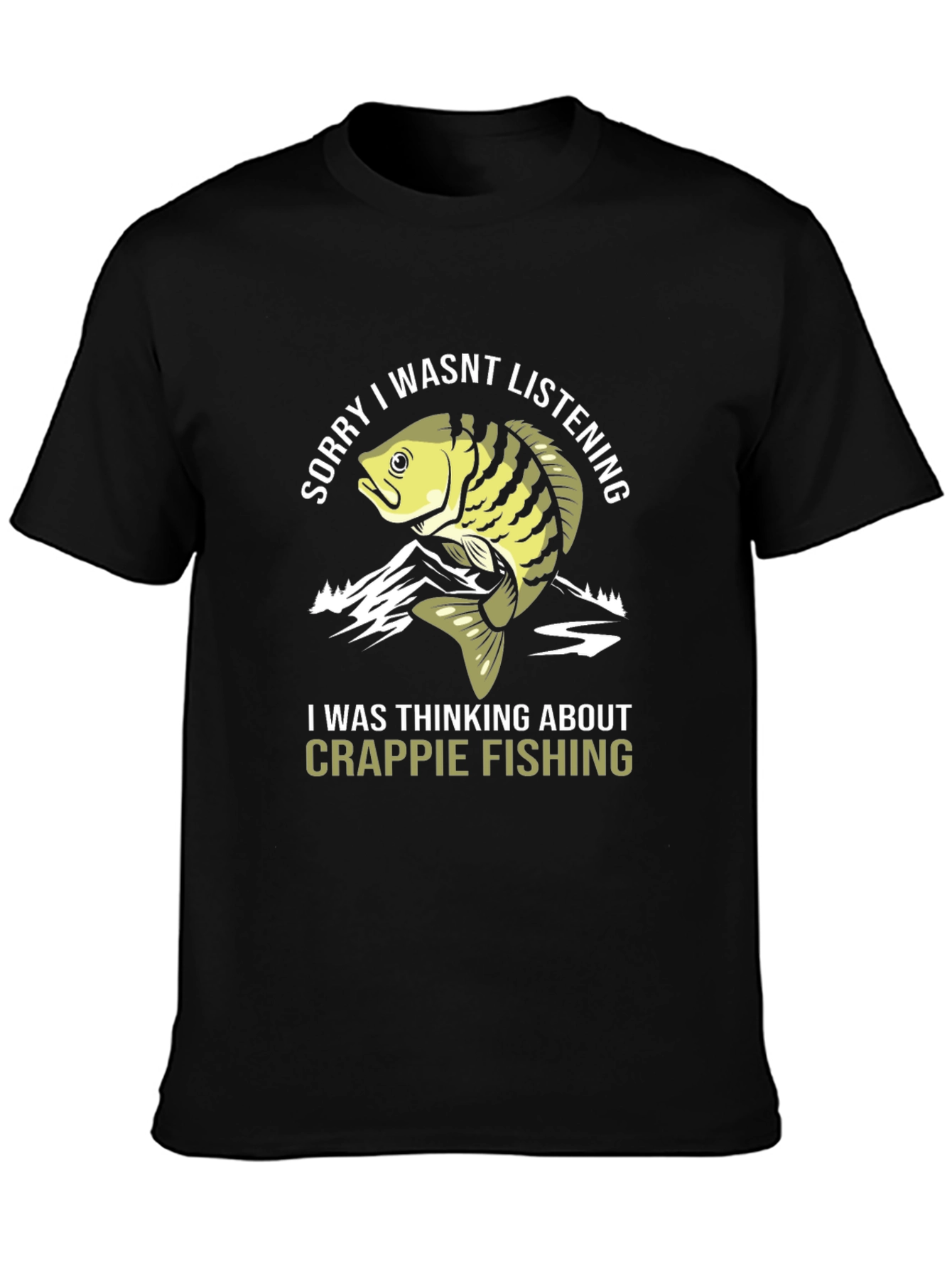Black Crappie Fishing T-Shirt - Funny Angler Tee view 3