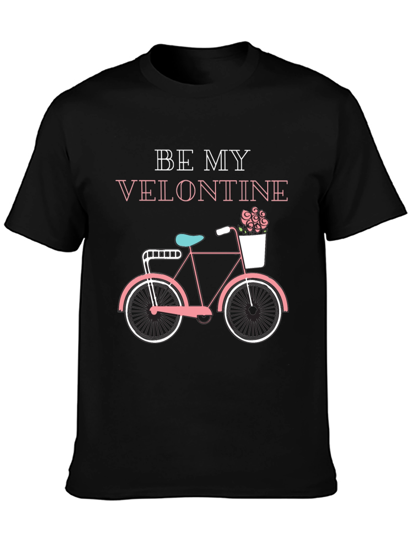 Black Be My Velontine Bicycle Graphic Tee view 3