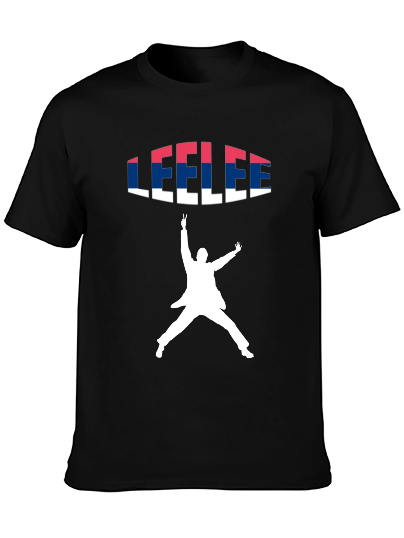 Black Leelee Black Graphic Tee - Jump Silhouette Print view 3