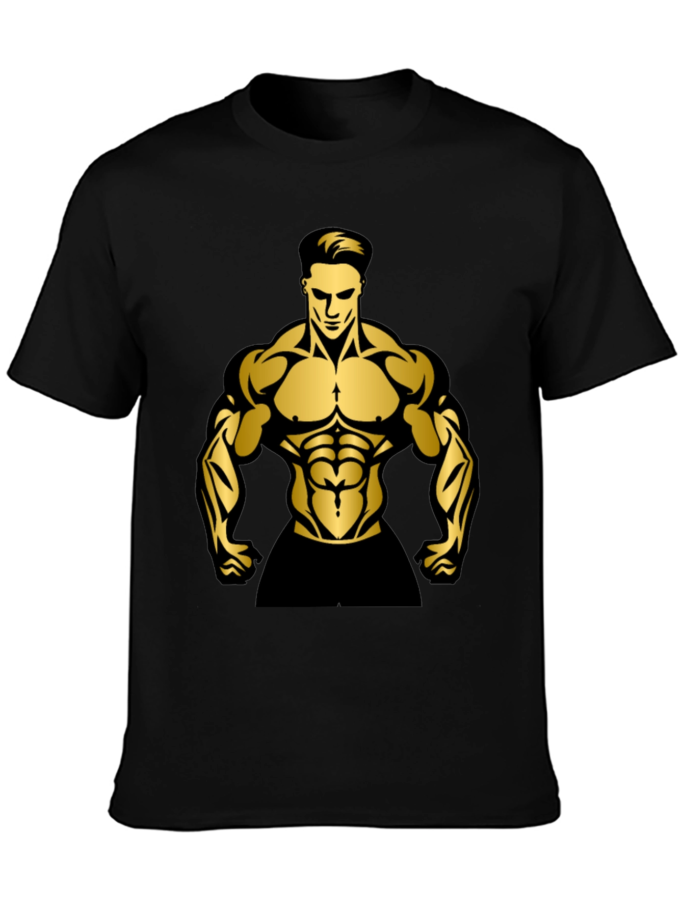 Black Muscle Man Graphic T-Shirt | Gym Wear view 3