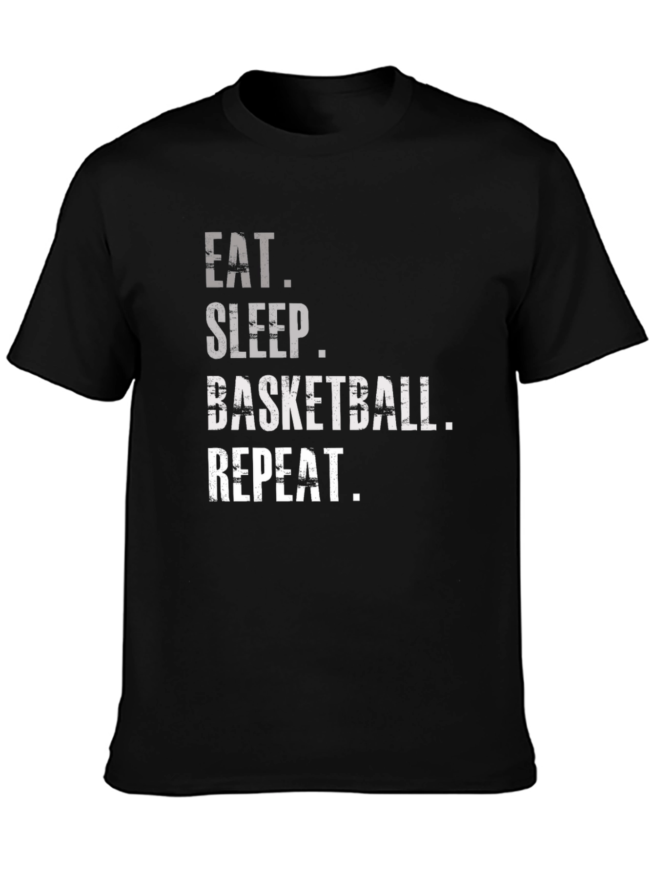 Black Eat Sleep Basketball Repeat Graphic Tee view 3