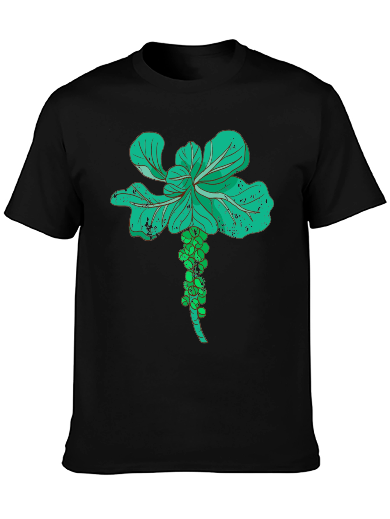 Black Brussels Sprouts Graphic Tee - Vegetable Lover's Black T-Shirt view 3