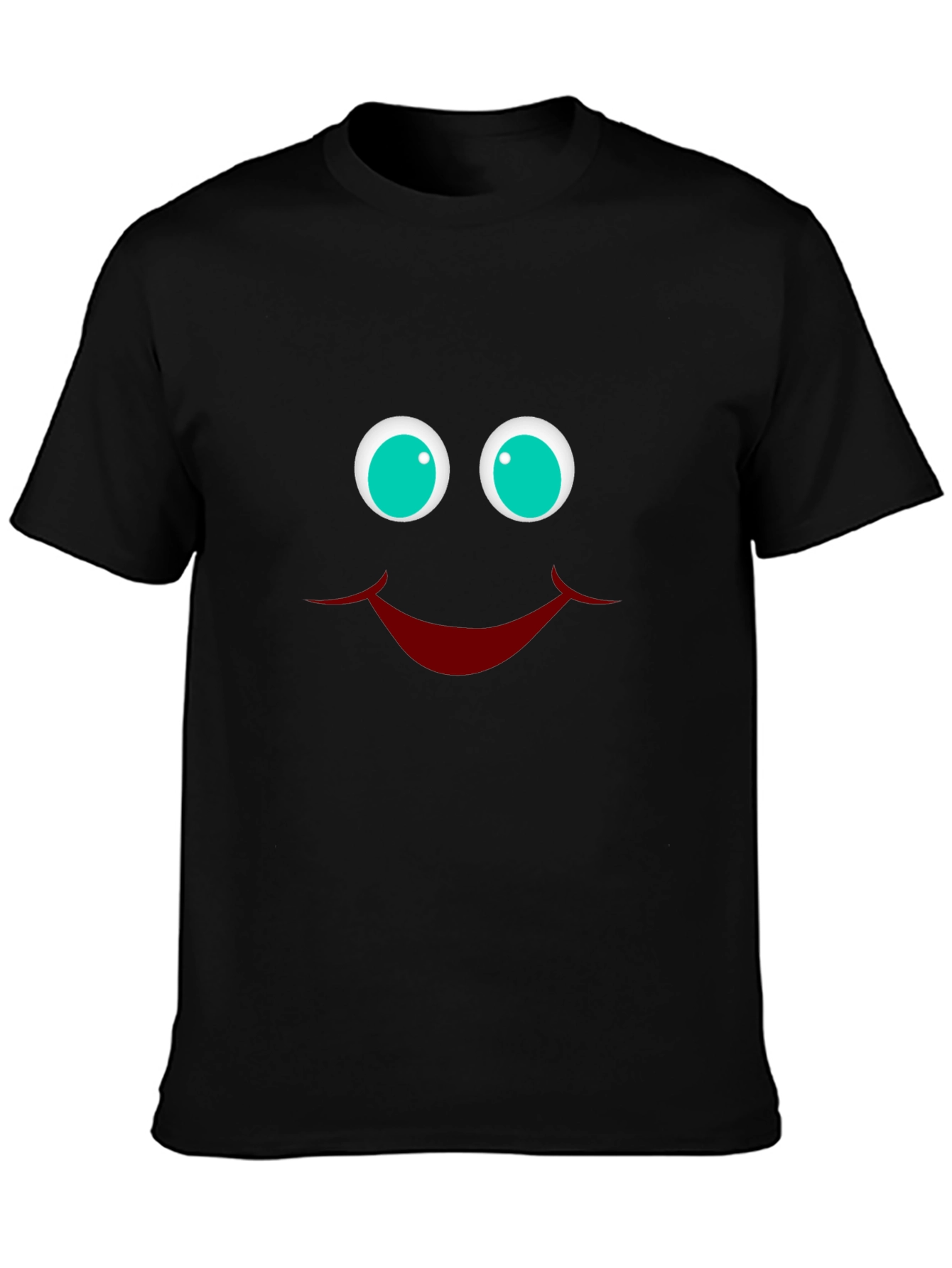 Black Smiley Face Graphic T-Shirt - Funny Casual Tee view 3