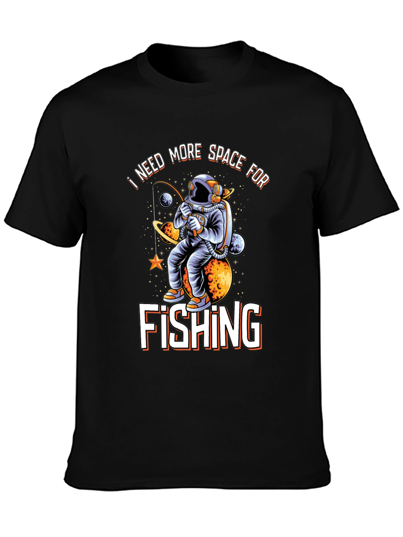 Black Space Fishing T-Shirt view 3