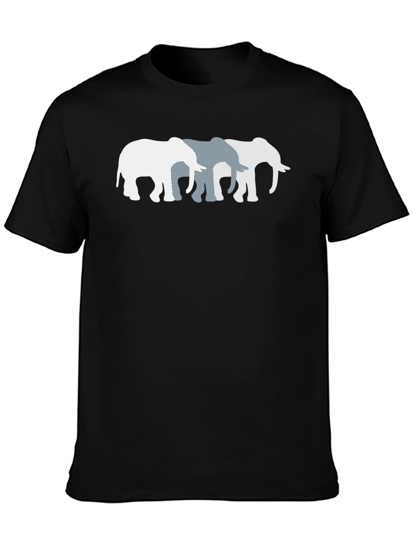 Black Elephant Trio Graphic Tee - Unisex Cotton T-Shirt view 3