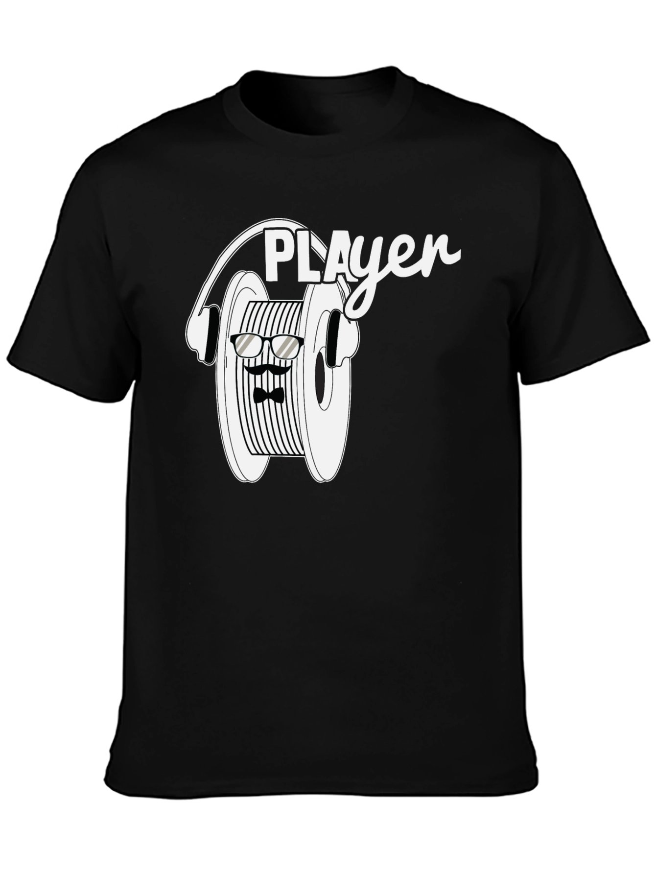 Black Cool Player Reel-to-Reel T-Shirt view 3