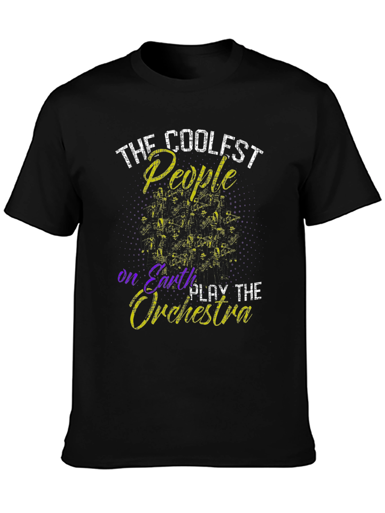 Black Coolest People Orchestra Black T-Shirt view 3