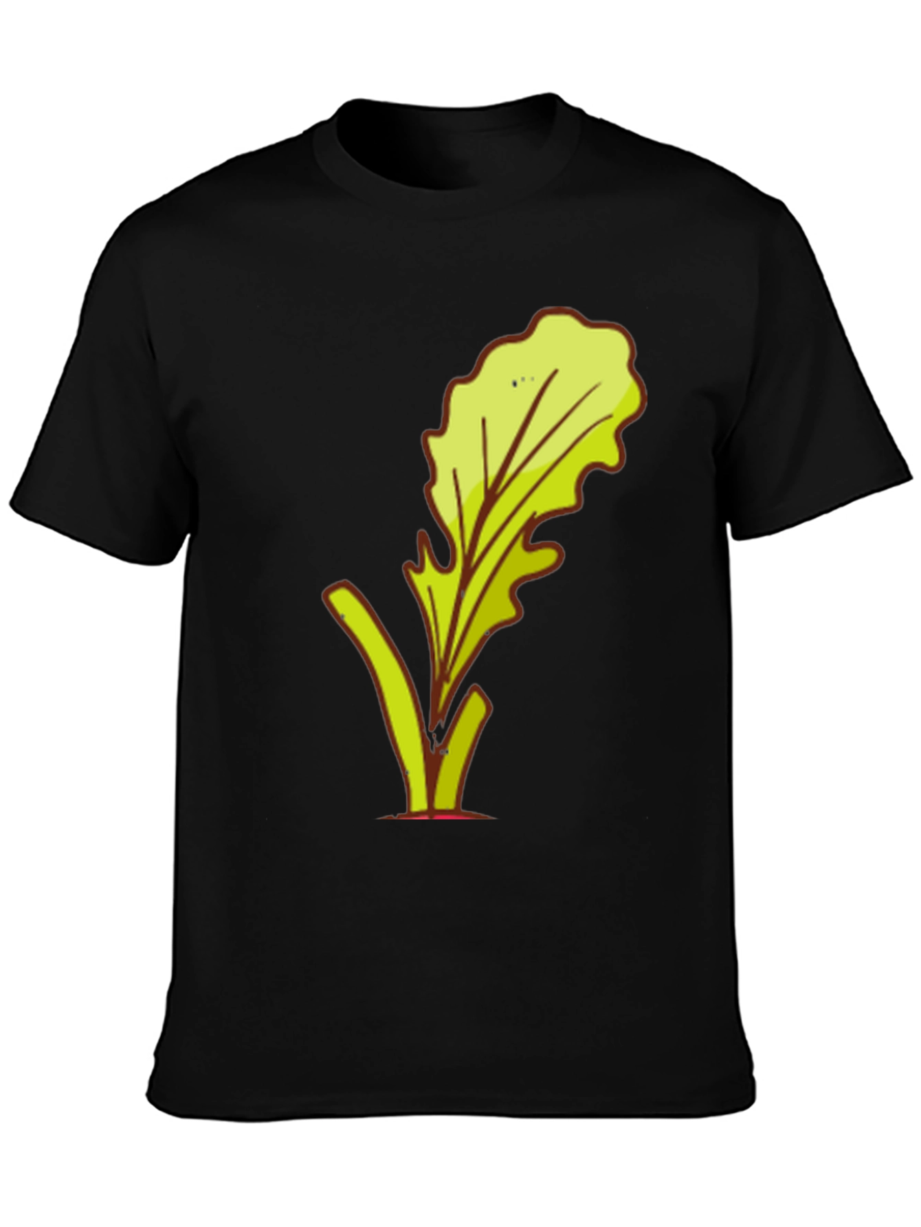 Black Leafy Graphic Tee - Stylish Casual Wear view 3