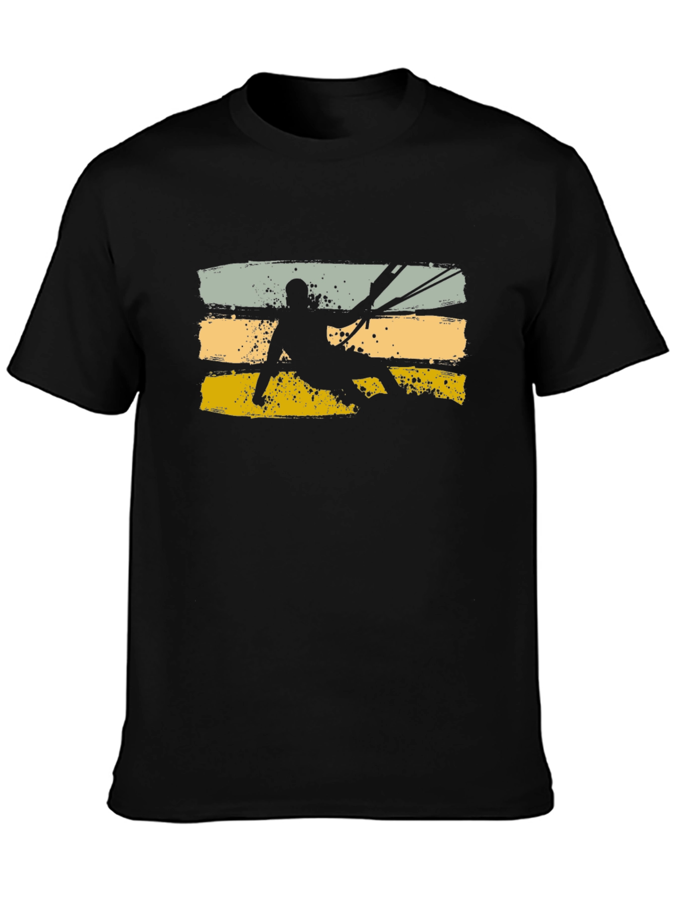 Black Kitesurfing Silhouette Graphic Tee view 3