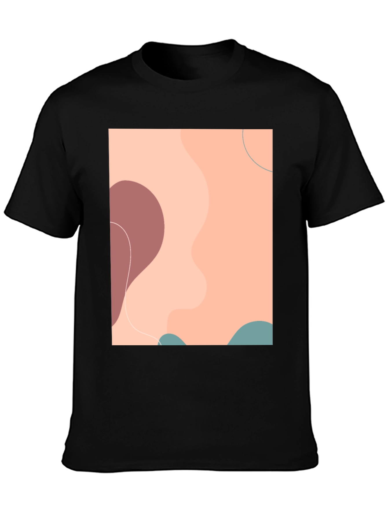 Black Abstract Graphic Print Men's Black T-Shirt view 3