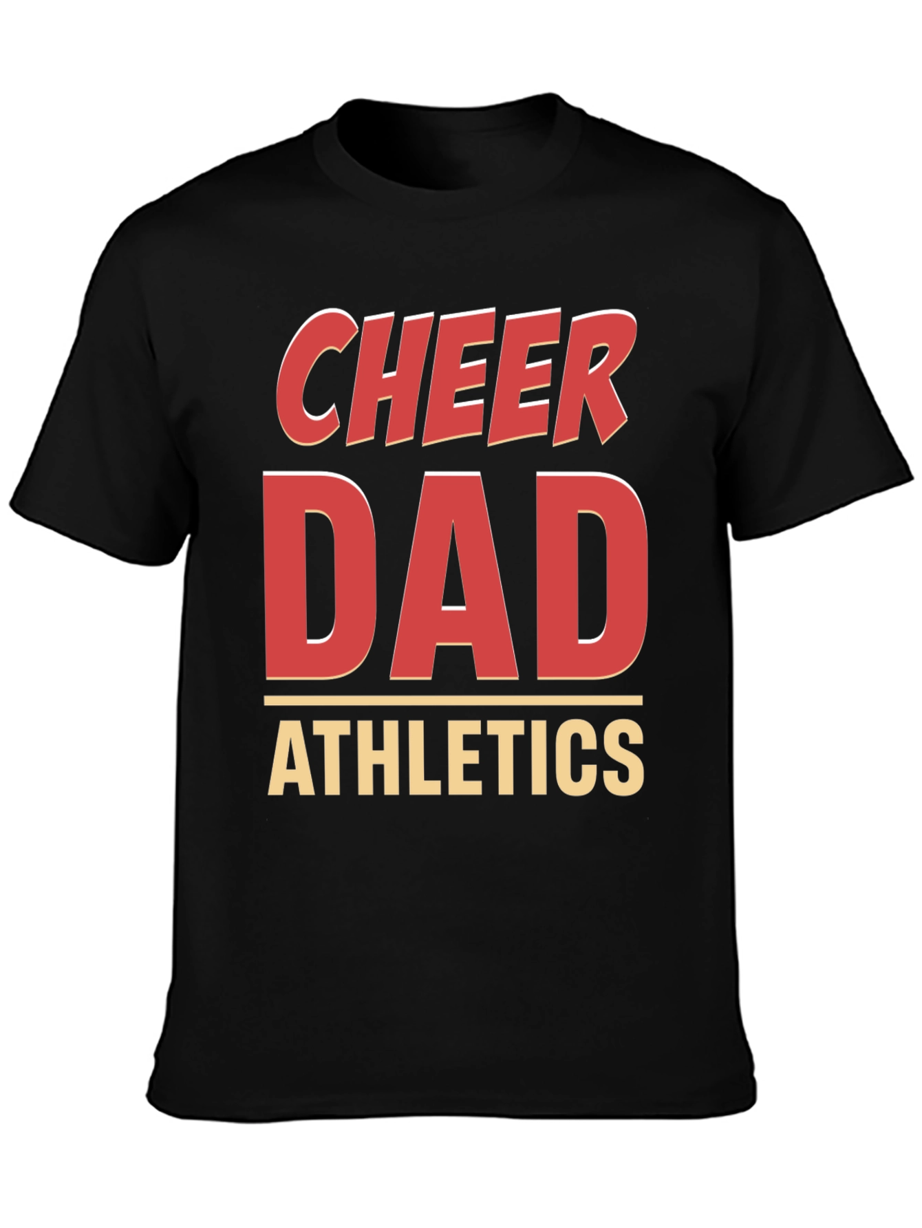 Black Cheer Dad Athletics Graphic T-Shirt view 3