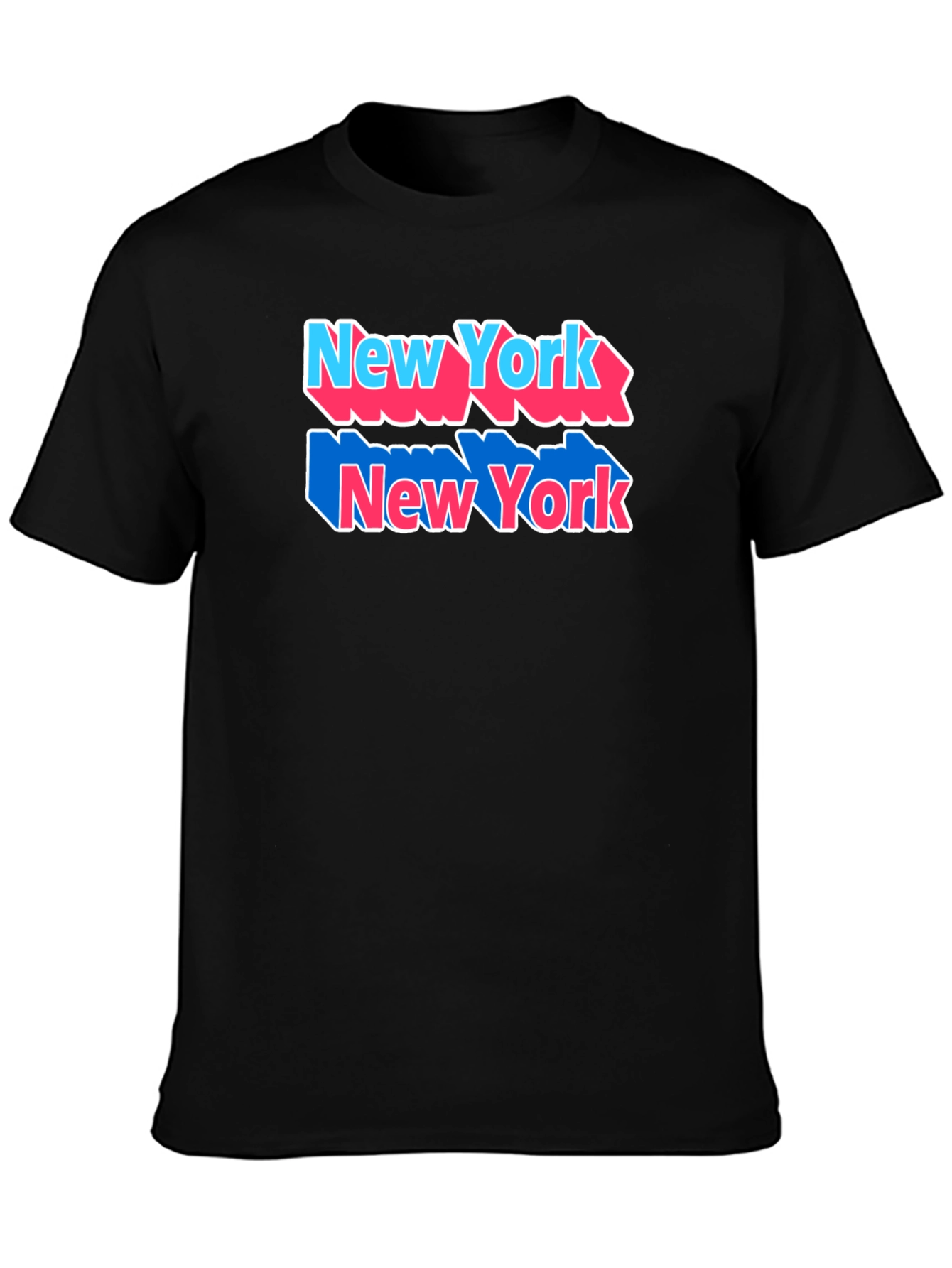 Black New York Graphic Tee, Black Cotton Shirt view 3