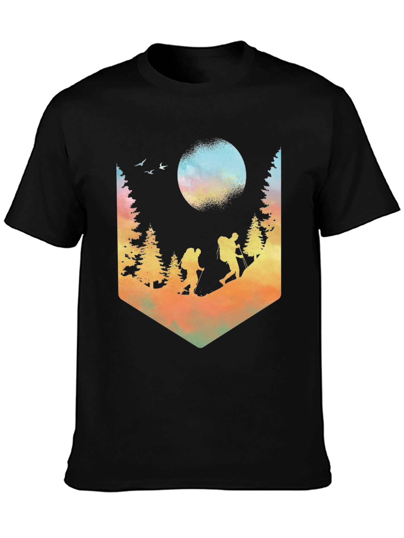 Black Hiking Adventure Graphic T-Shirt - Nature Design Tee view 3