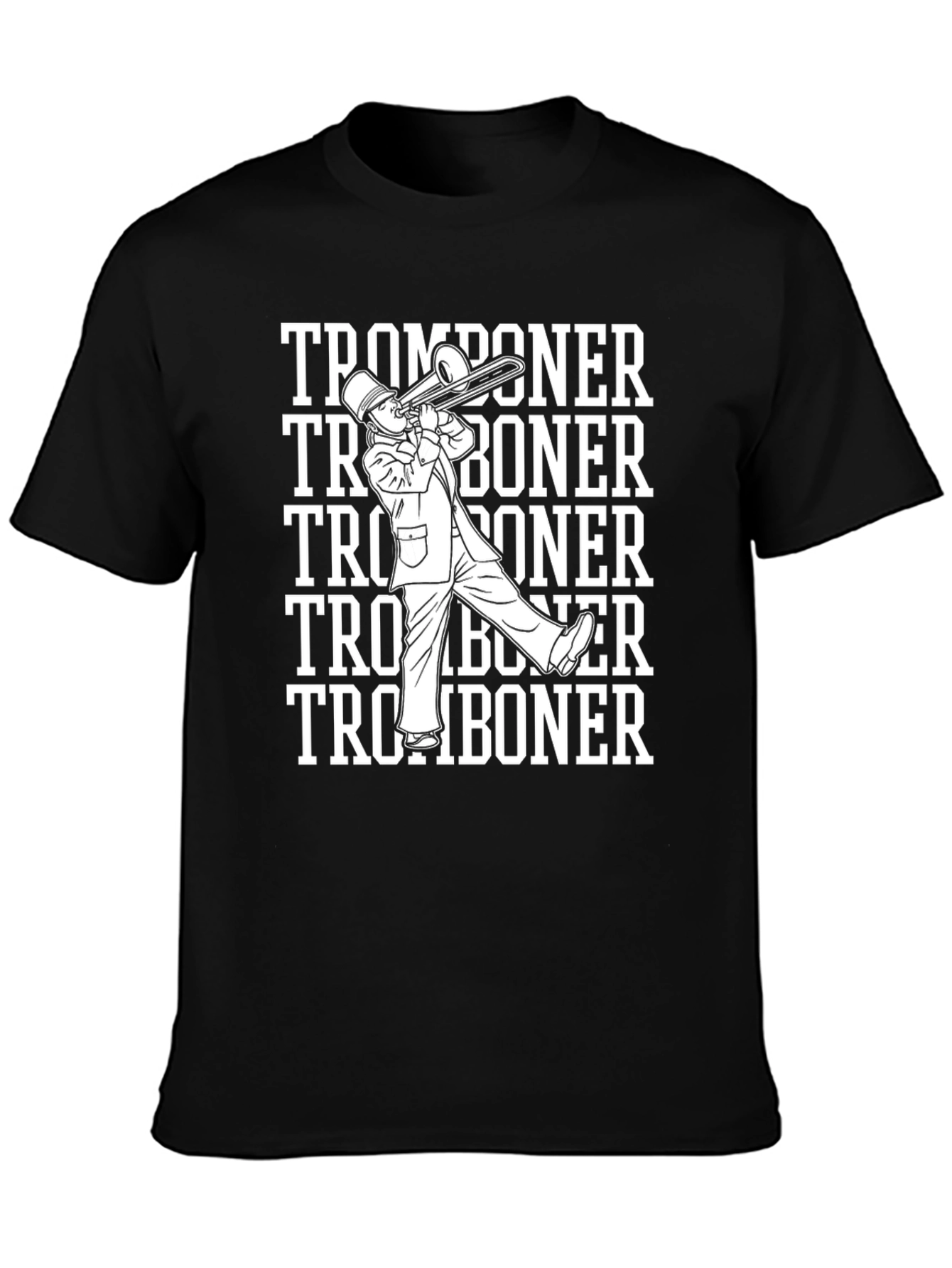 Black Tromboner T-Shirt, Band Humor Tee view 3